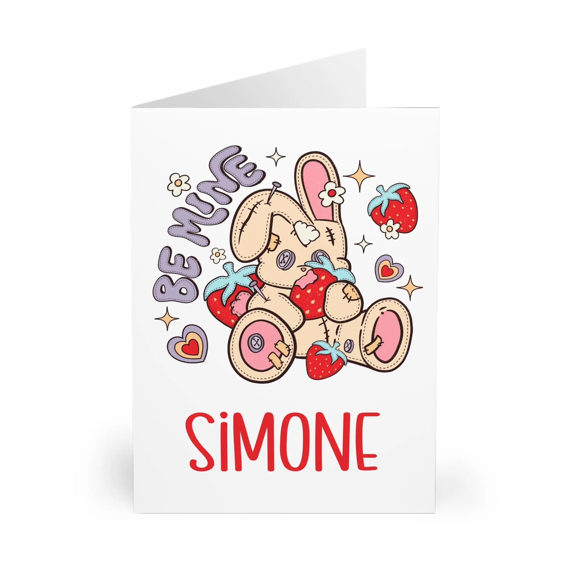 front Personalised Valentines Day Card Be Mine Bear