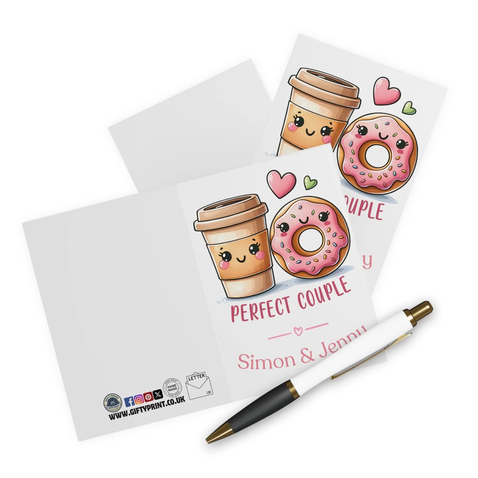 context Personalised Valentines Day Card Perfect Couple Coffee & Doughnut