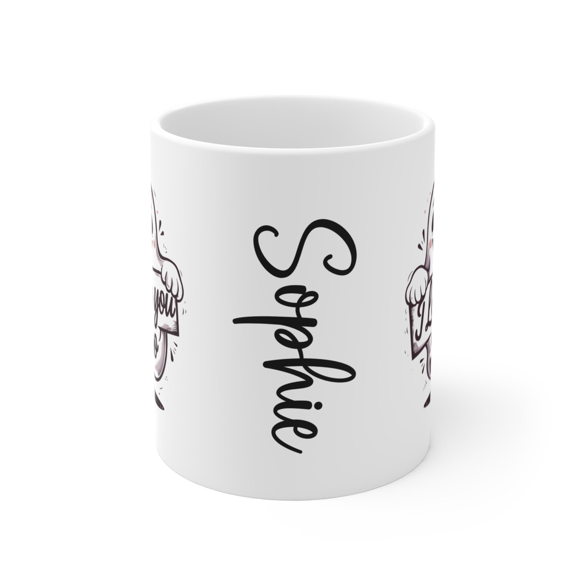 front Personalised Valentines Day Gift Mug I Love You Boo Ghost