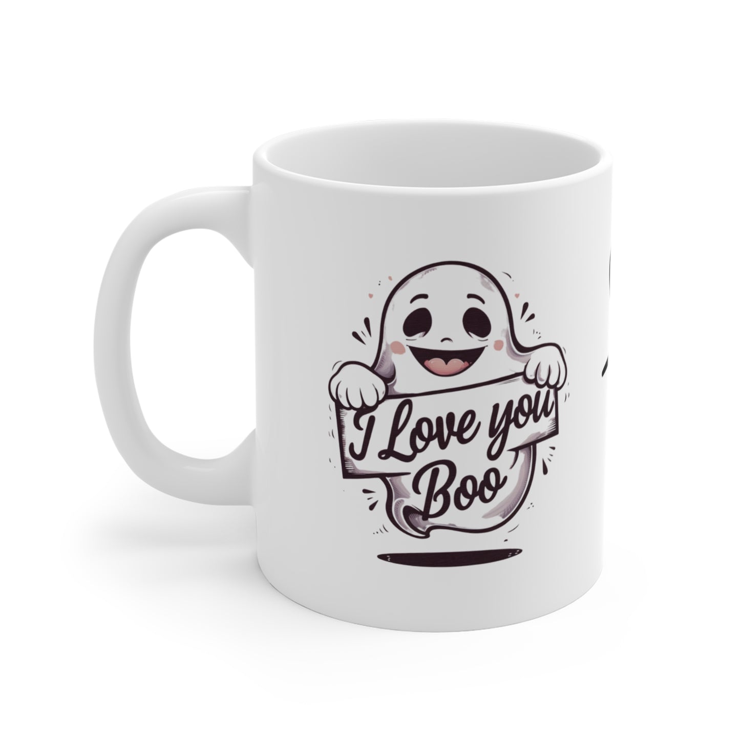 left Personalised Valentines Day Gift Mug I Love You Boo Ghost