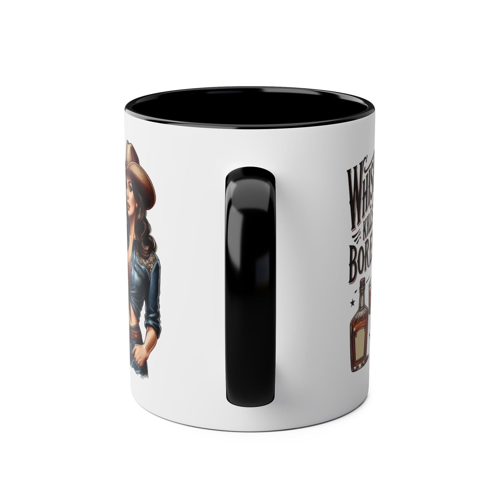 Handle Personalised Whiskey kills Boredom Black Mug