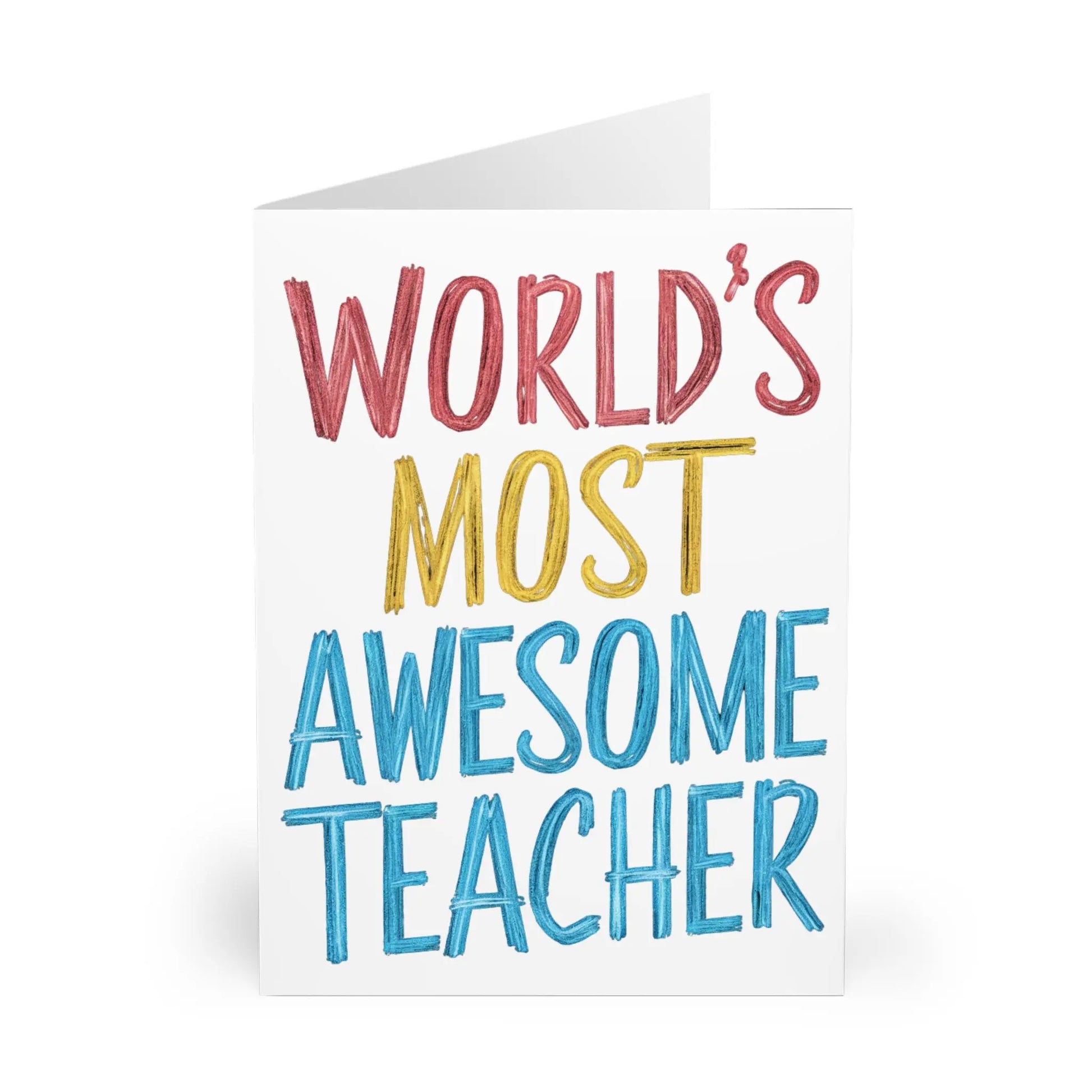 front World's Most Awesome Teacher Card