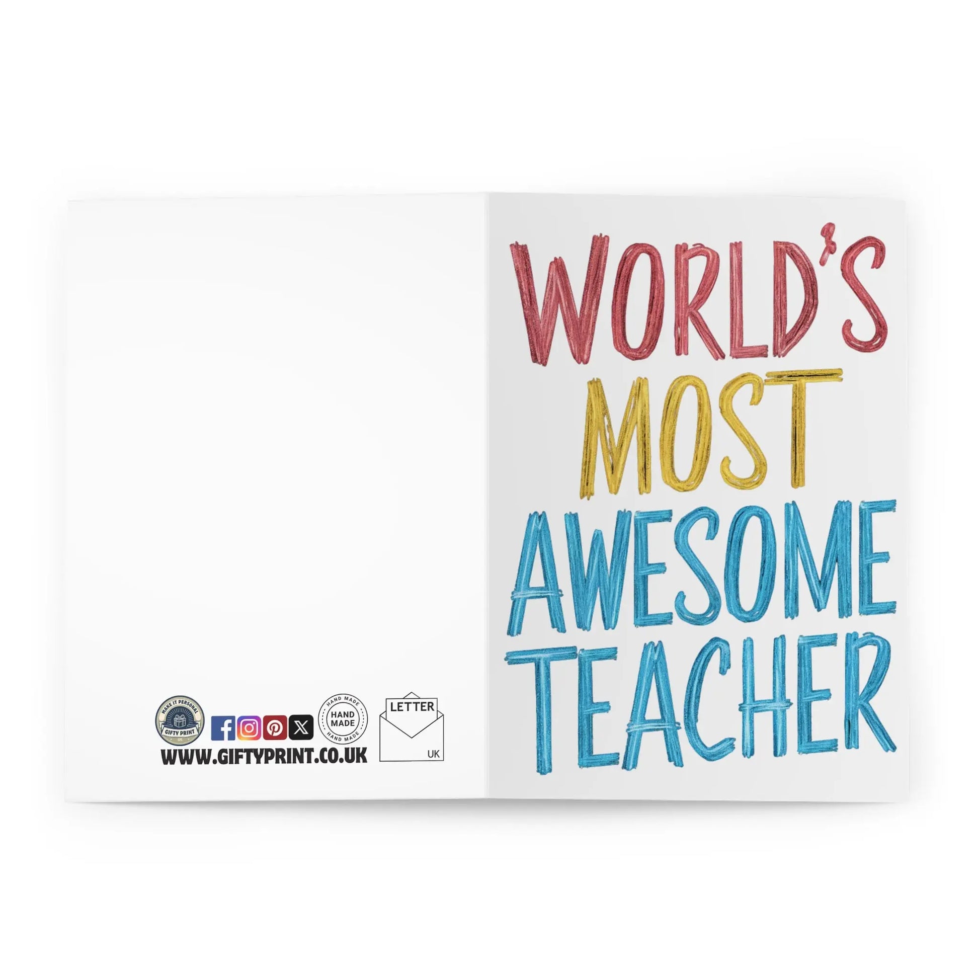 open World's Most Awesome Teacher Card