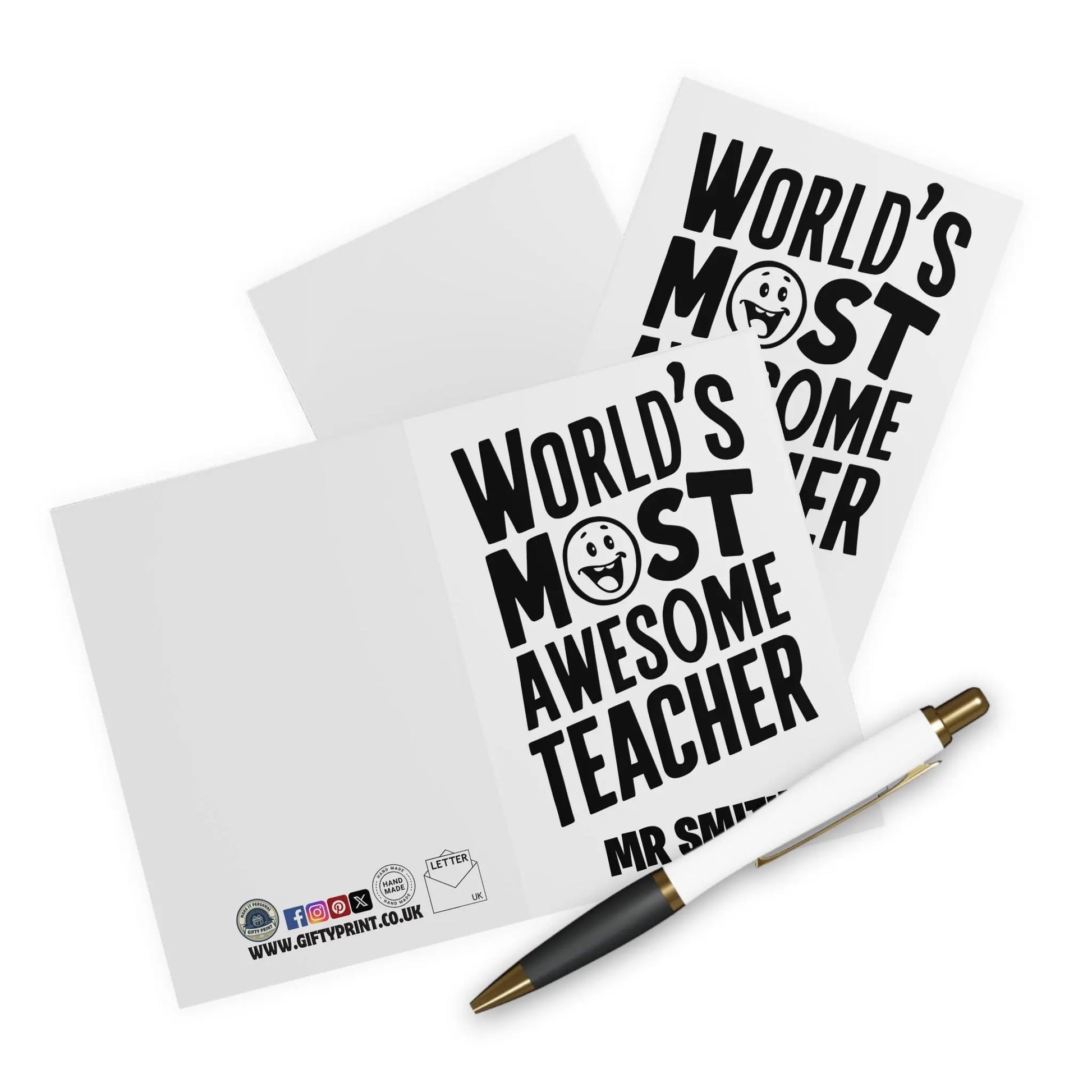 context Personalised World's Most Awesome Teacher Card Mono