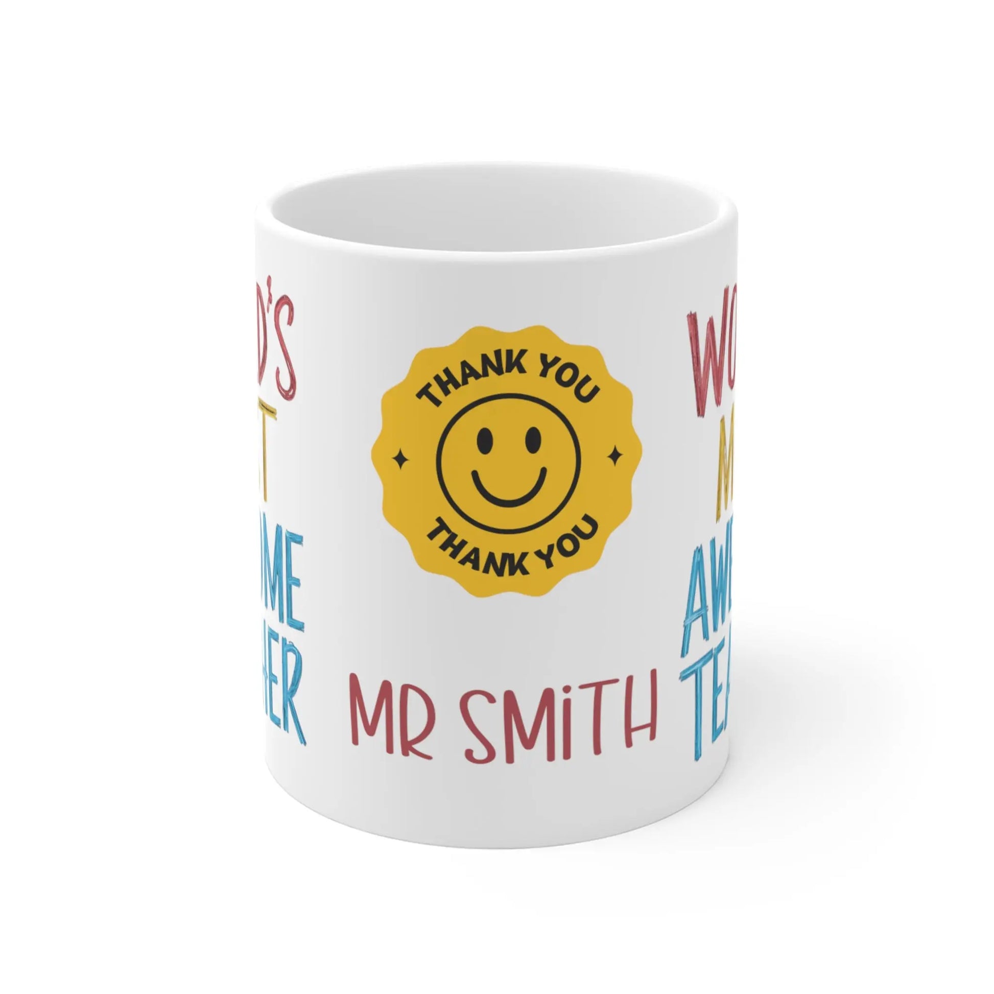 front side Personalised World's Most Awesome Teacher Mug