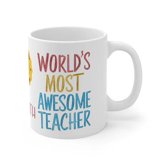 right side Personalised World's Most Awesome Teacher Mug