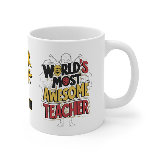 right side Personalised Worlds Most Awesome Teacher Mug