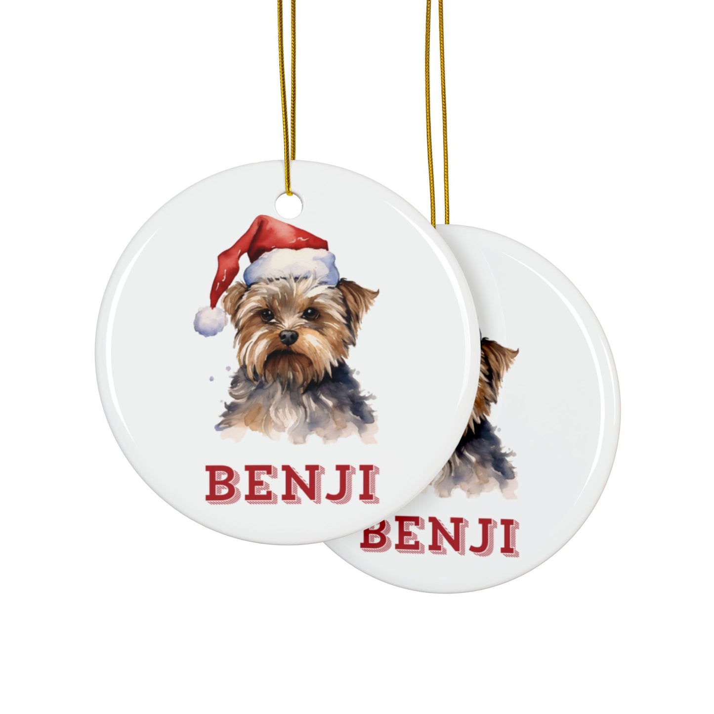 Context Personalised Yorkshire Terrier Christmas Tree Bauble