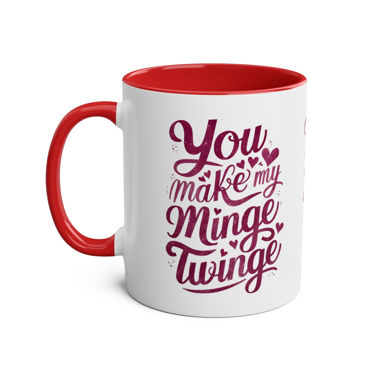 Left Personalised You Make My Minge Twinge Valentines Day Mug