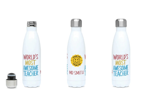 Personalised World's Most Awesome Teacher 500ml Water Bottle