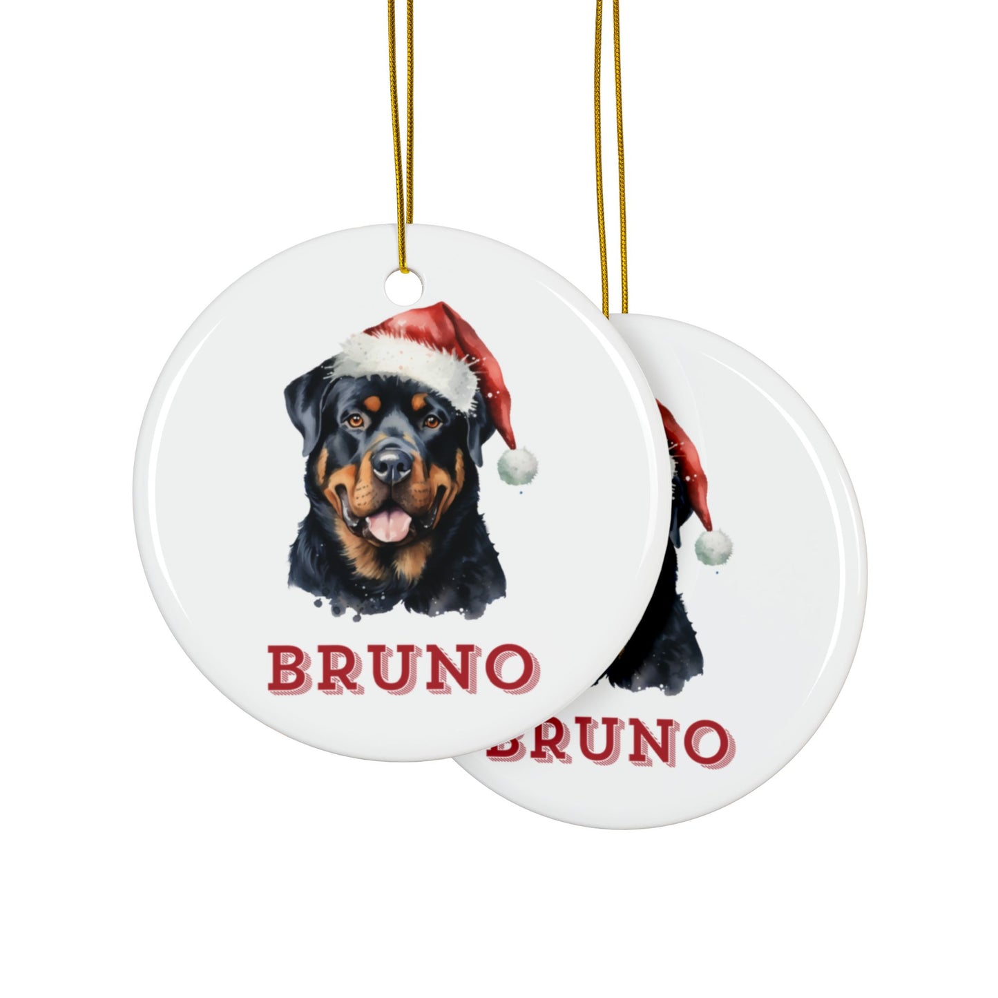 Context Personalised rottweiler Christmas Tree Bauble