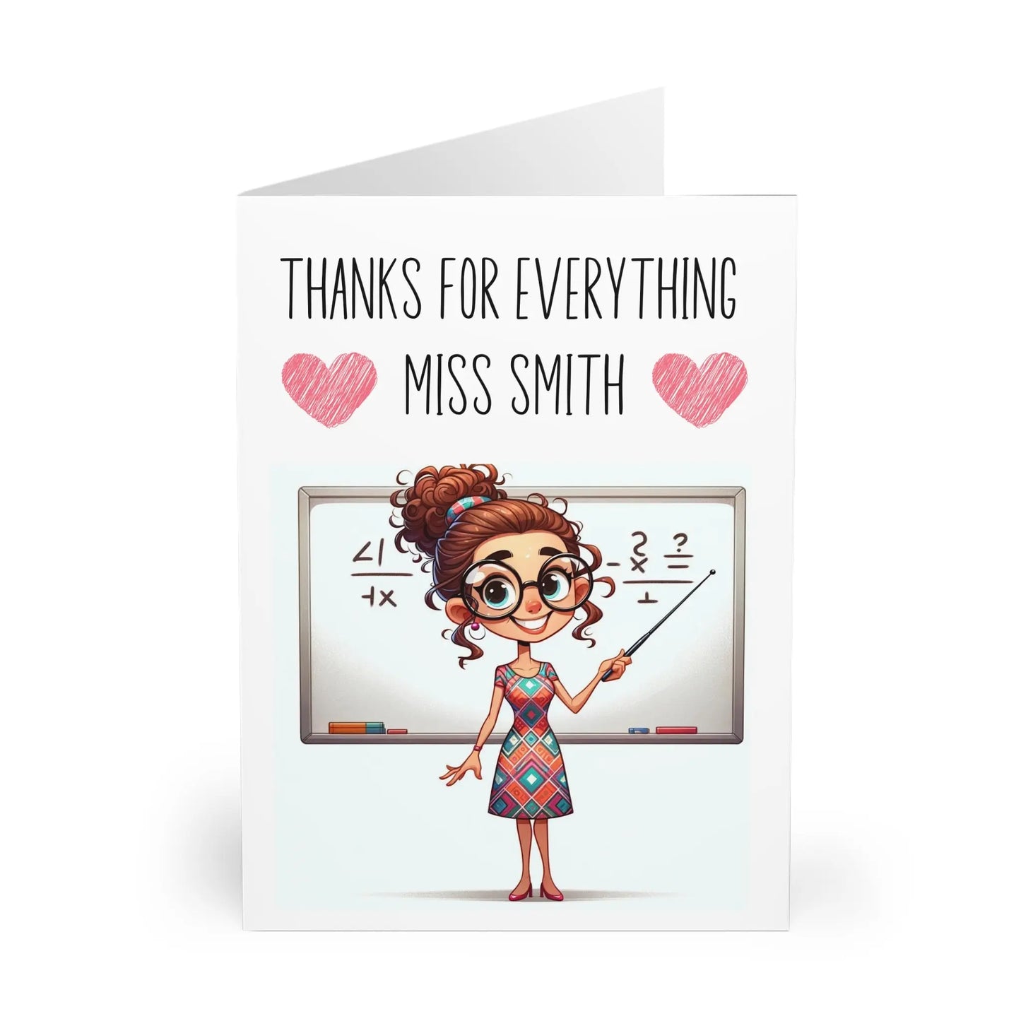 close up of Personalised Teachers Thank You Card