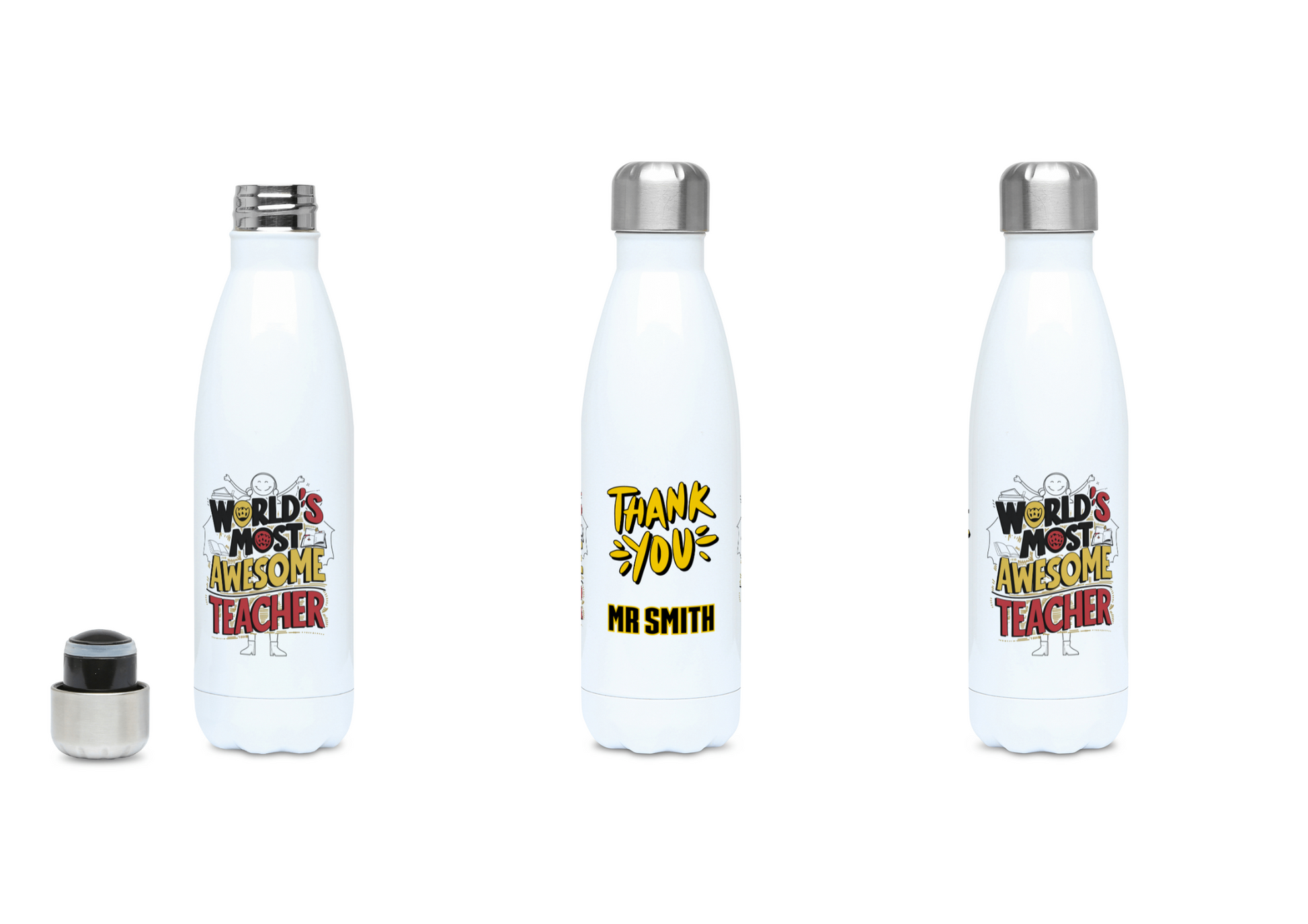 Personalised World's Most Awesome Teacher Water Bottle