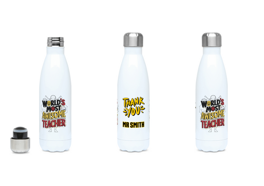 Personalised World's Most Awesome Teacher Water Bottle