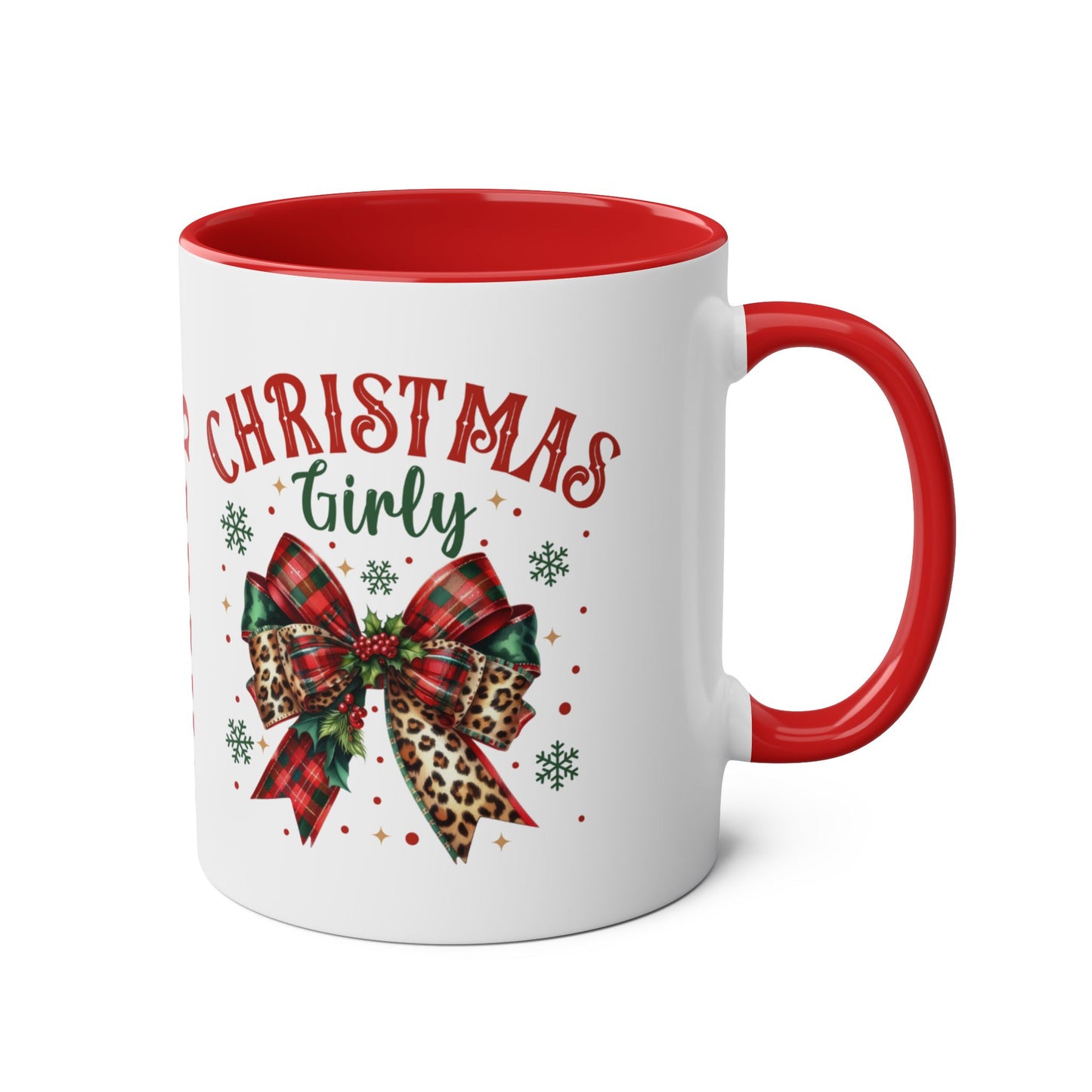 Red Christmas Girly Personalised Christmas Mug r