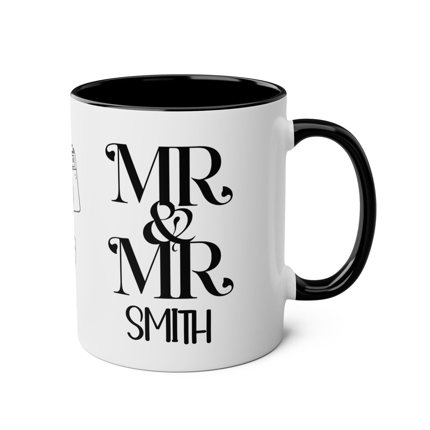 Right Personalised Mr & Mr Mugs Gay Wedding Gifts 2 Pack