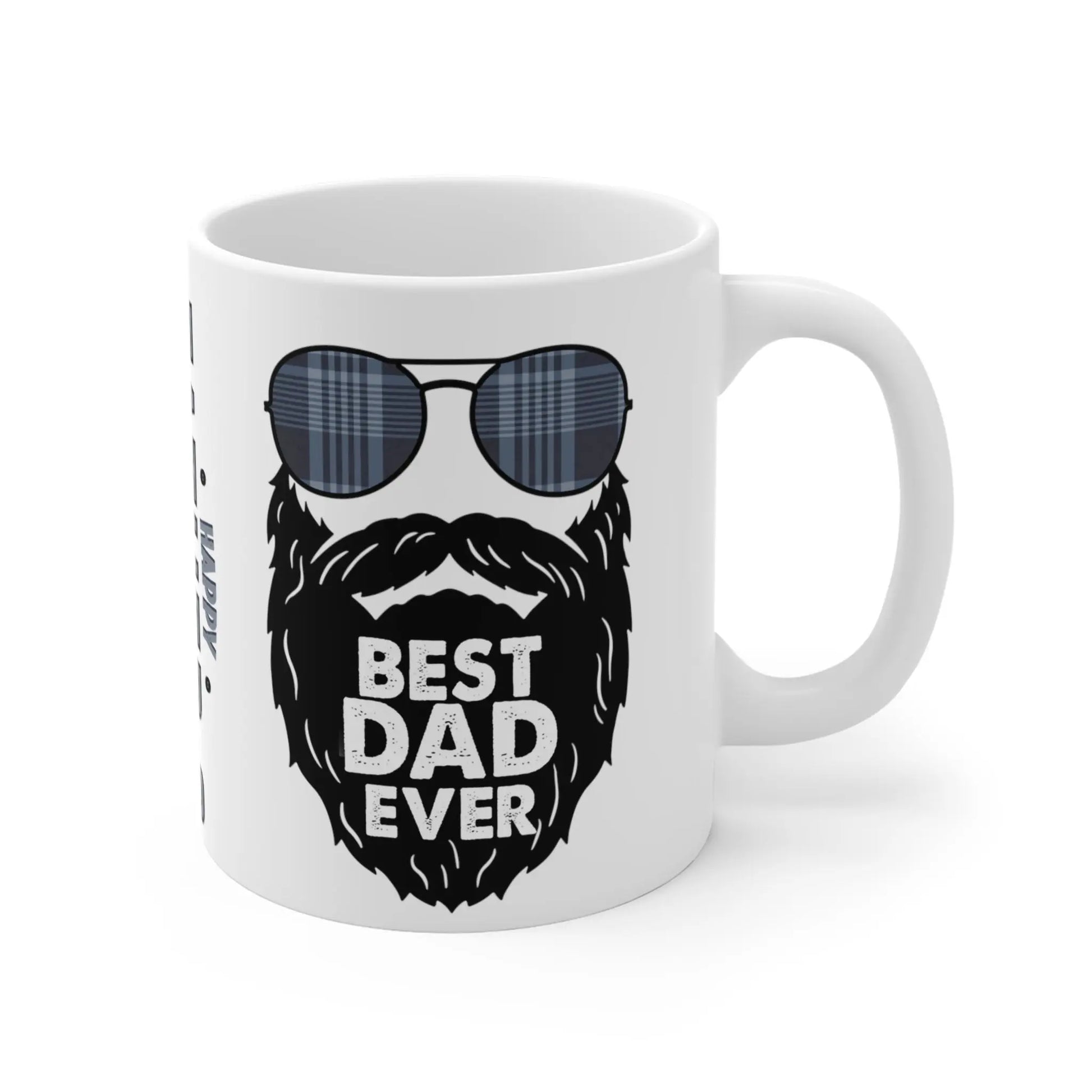 close up of Fathers Day Mug Bearded Dad Best Dad Ever