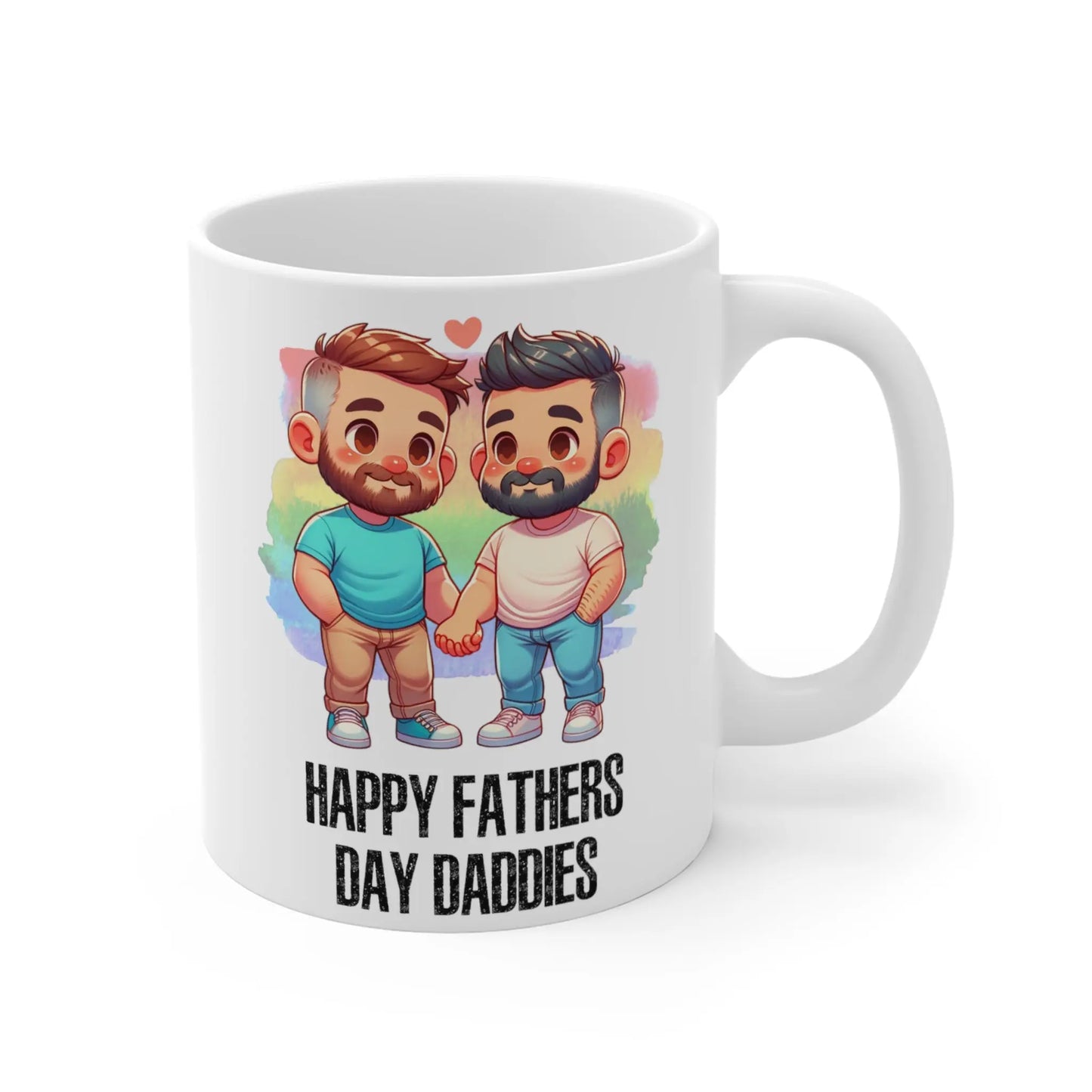 right view of Fathers Day Mug Gay Daddies Happy Fathers Day