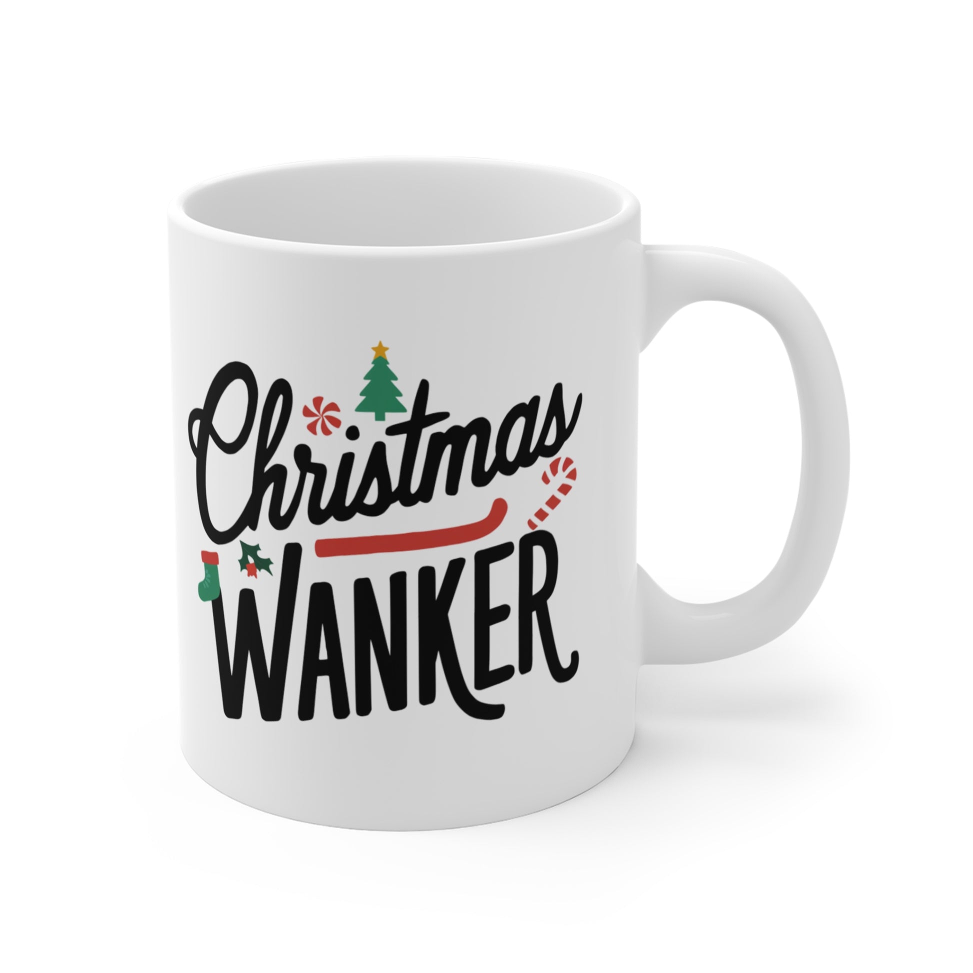 Funny Rude Christmas Mug Christmas Wanker right 