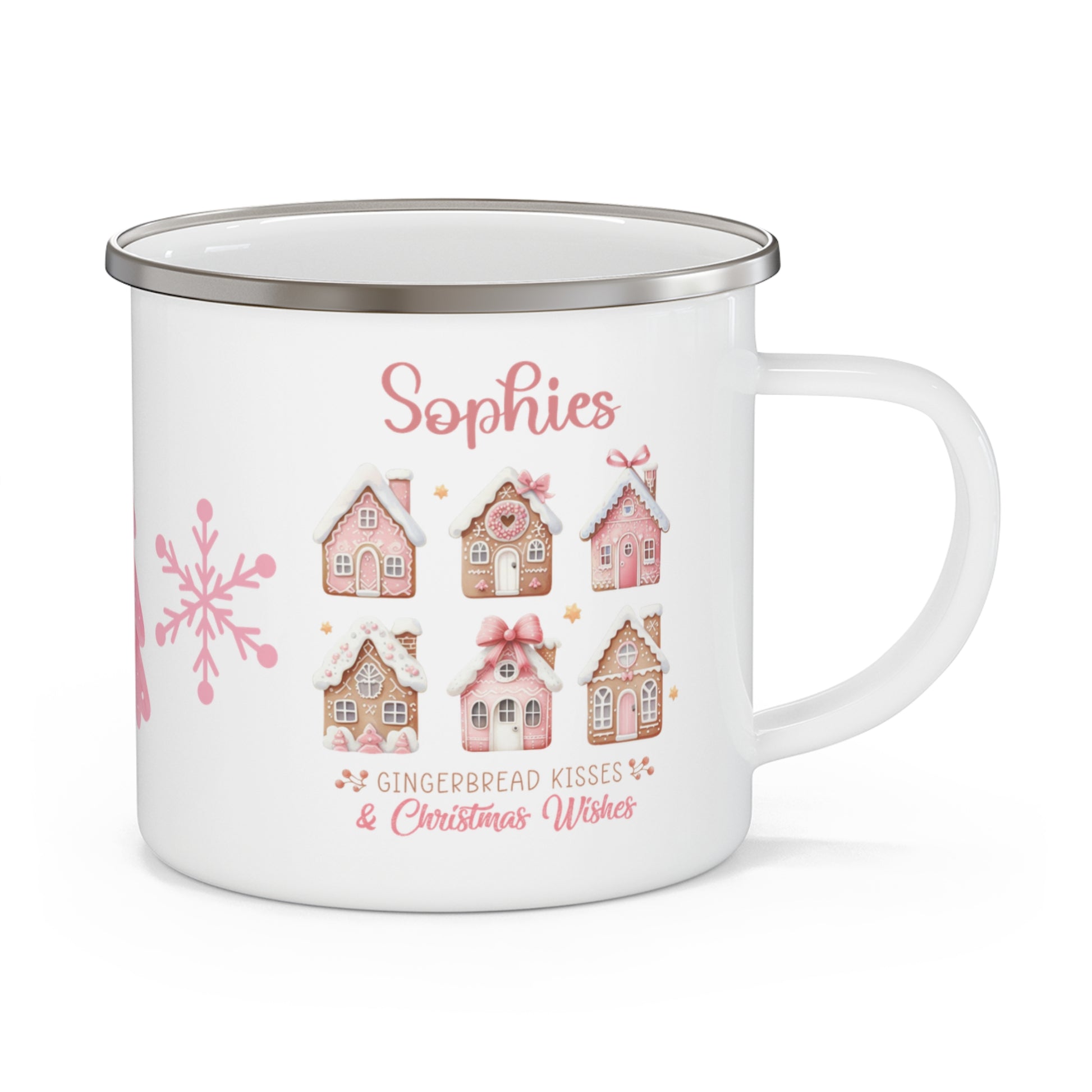 Personalised Children's Mug Gingerbread Kisses Enamel Mug