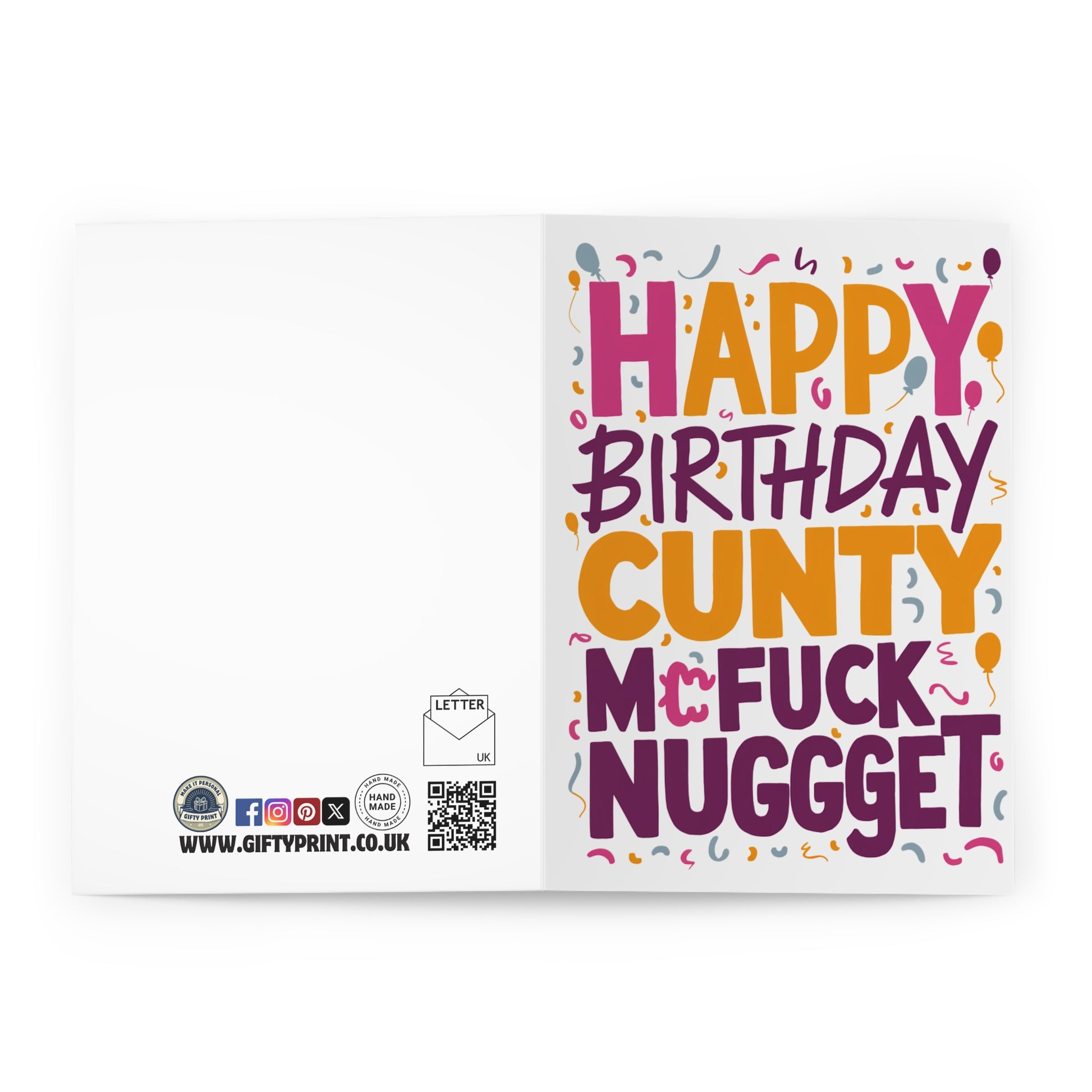 Open Rude Birthday Card Happy Birthday Cunty McFucknugget