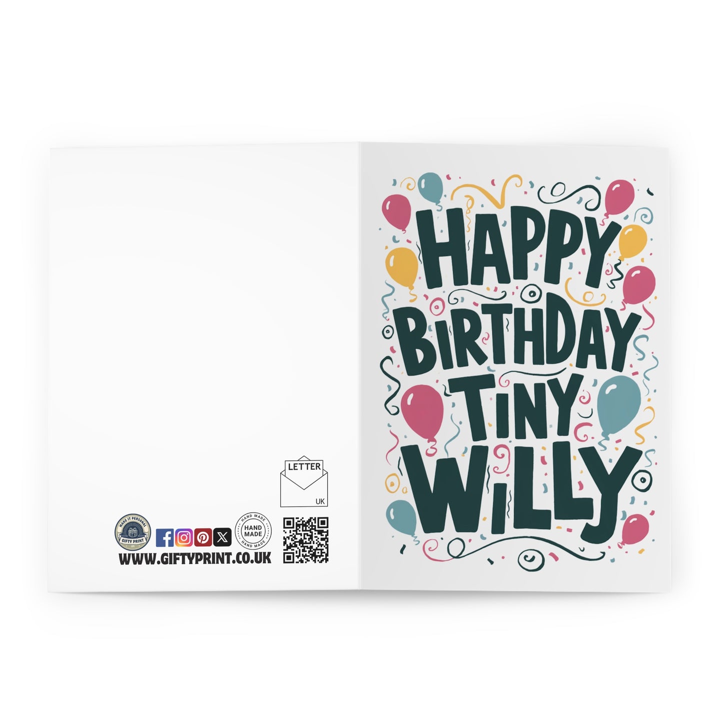 Open Rude Birthday Card Happy Birthday Tiny Willy 