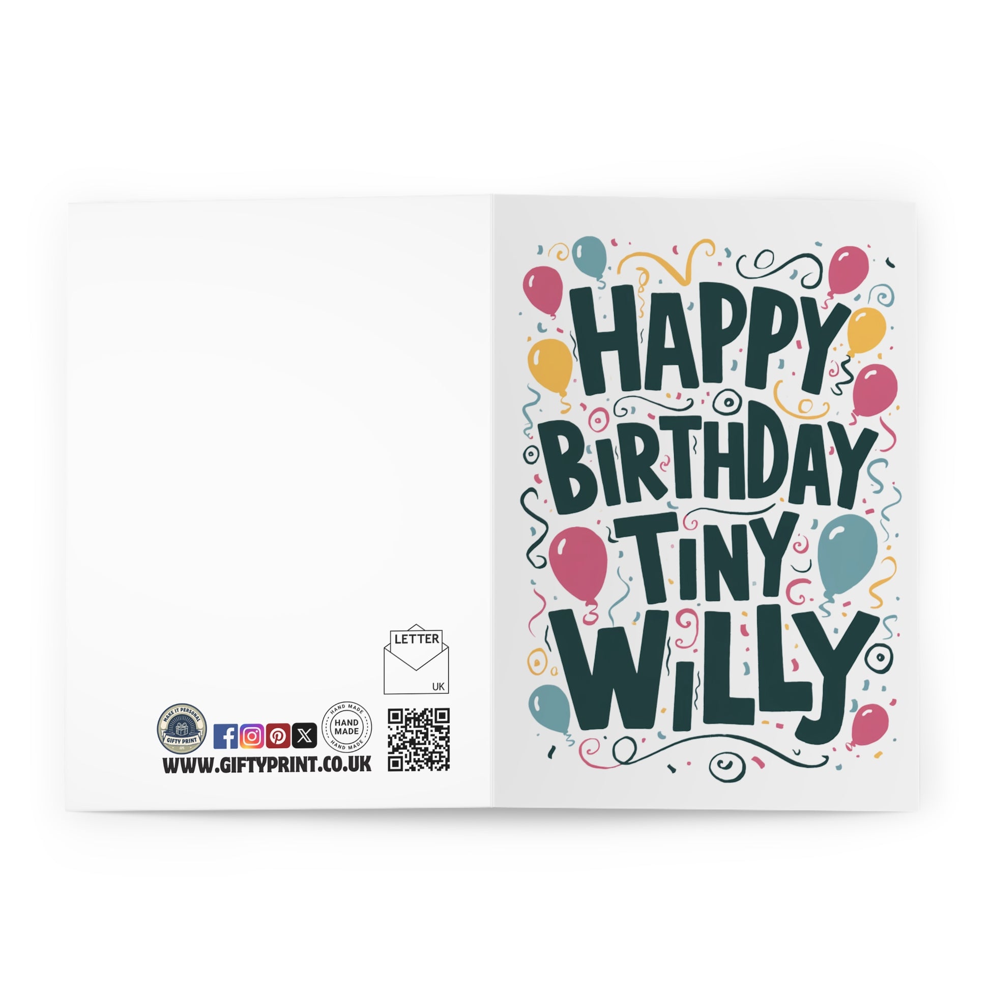 Open Rude Birthday Card Happy Birthday Tiny Willy 