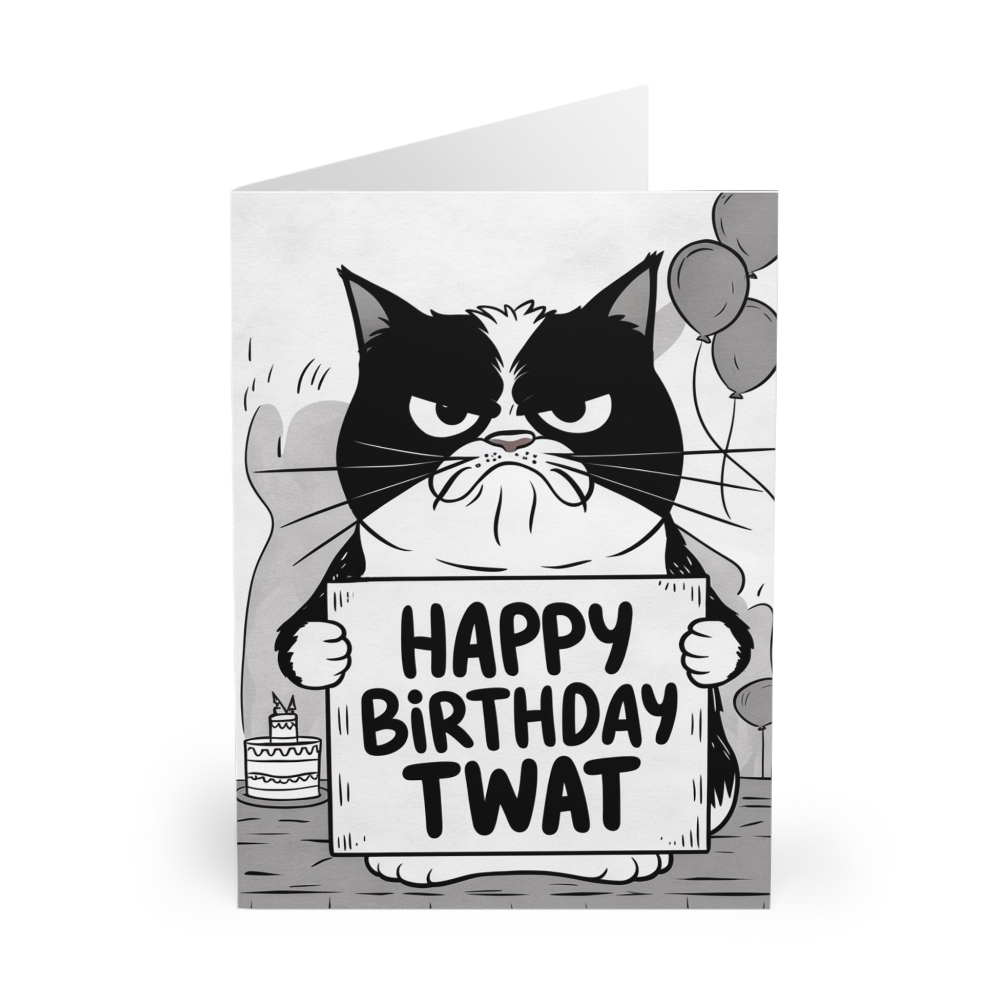 frton Rude Birthday Card Happy Birthday Twat Cat