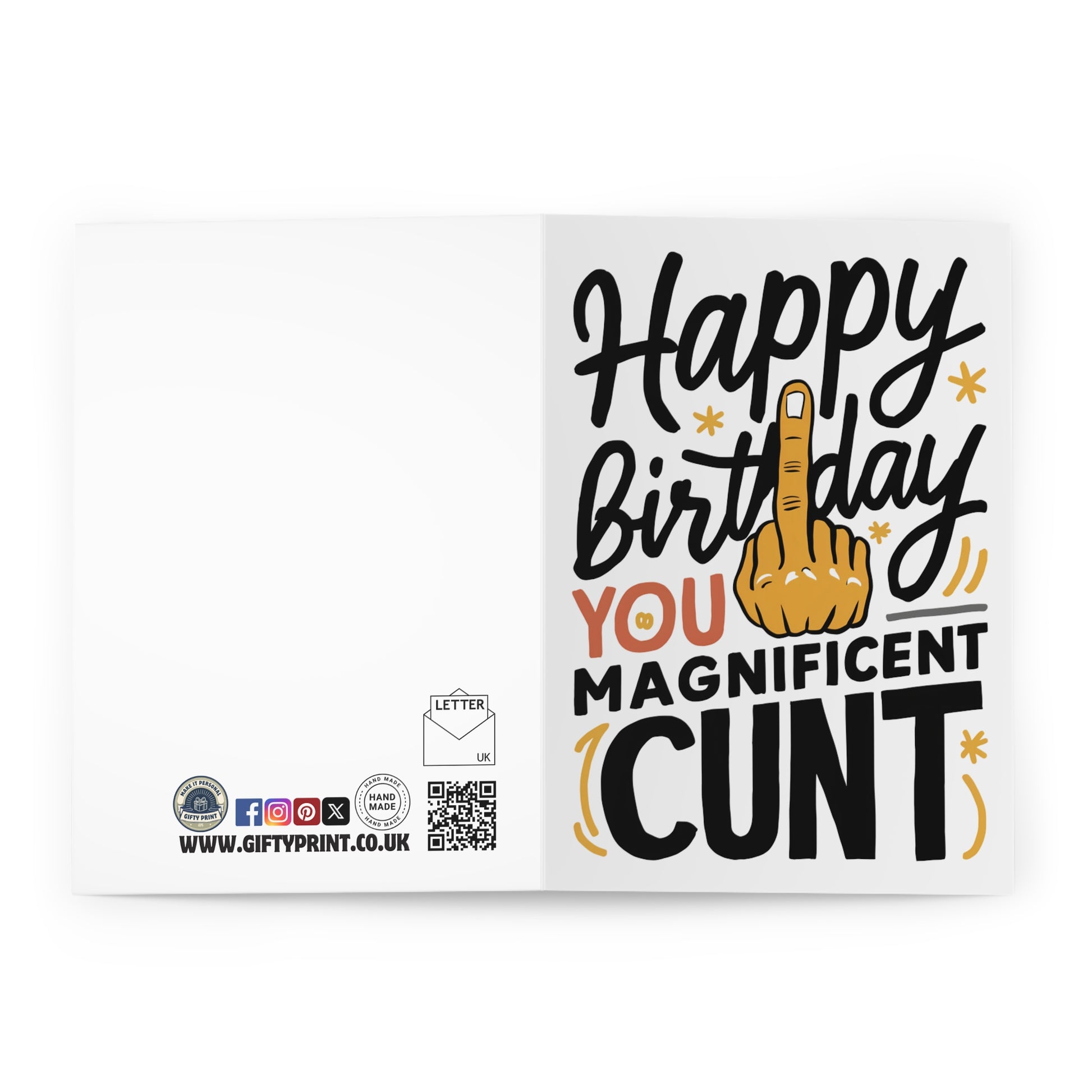 Open Rude Birthday Card Happy Birthday You Magnificent Cunt