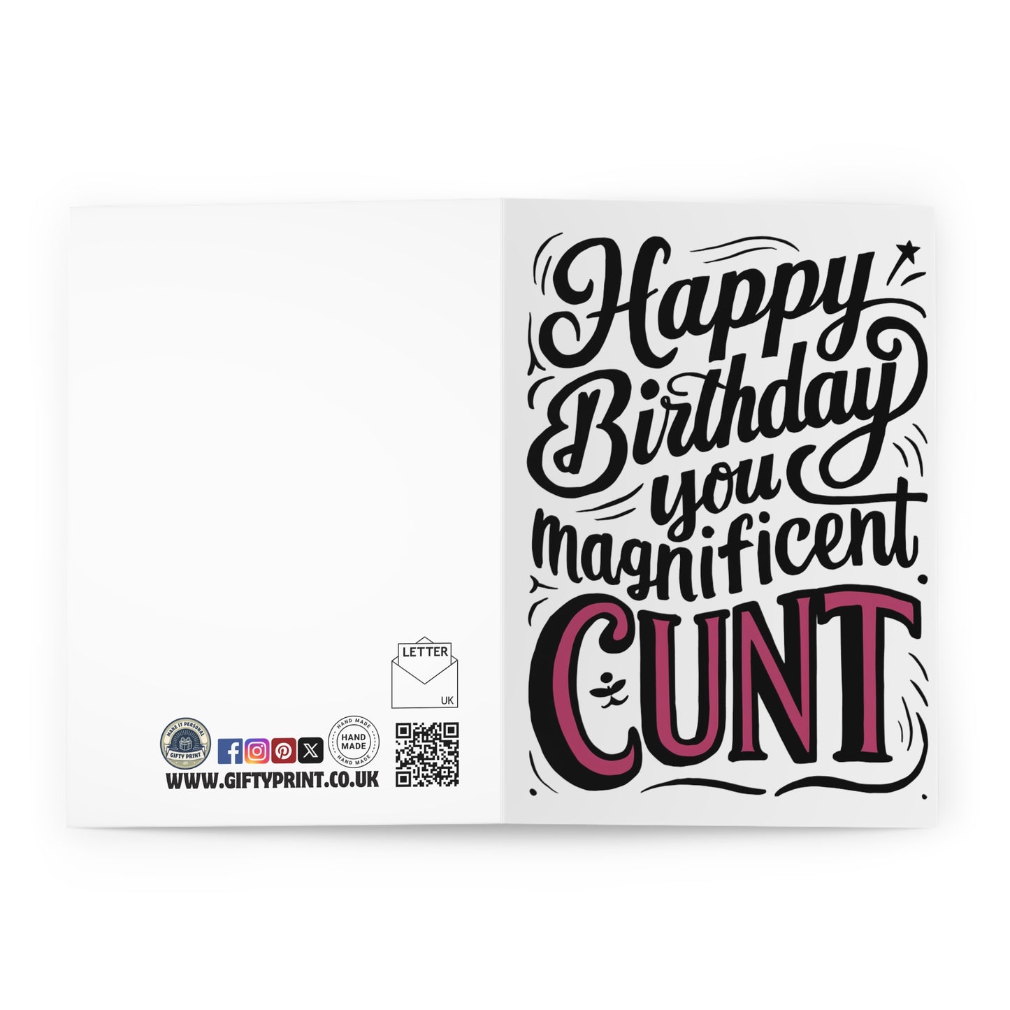 Open Rude Birthday Card Happy Birthday You Magnificent Cunt