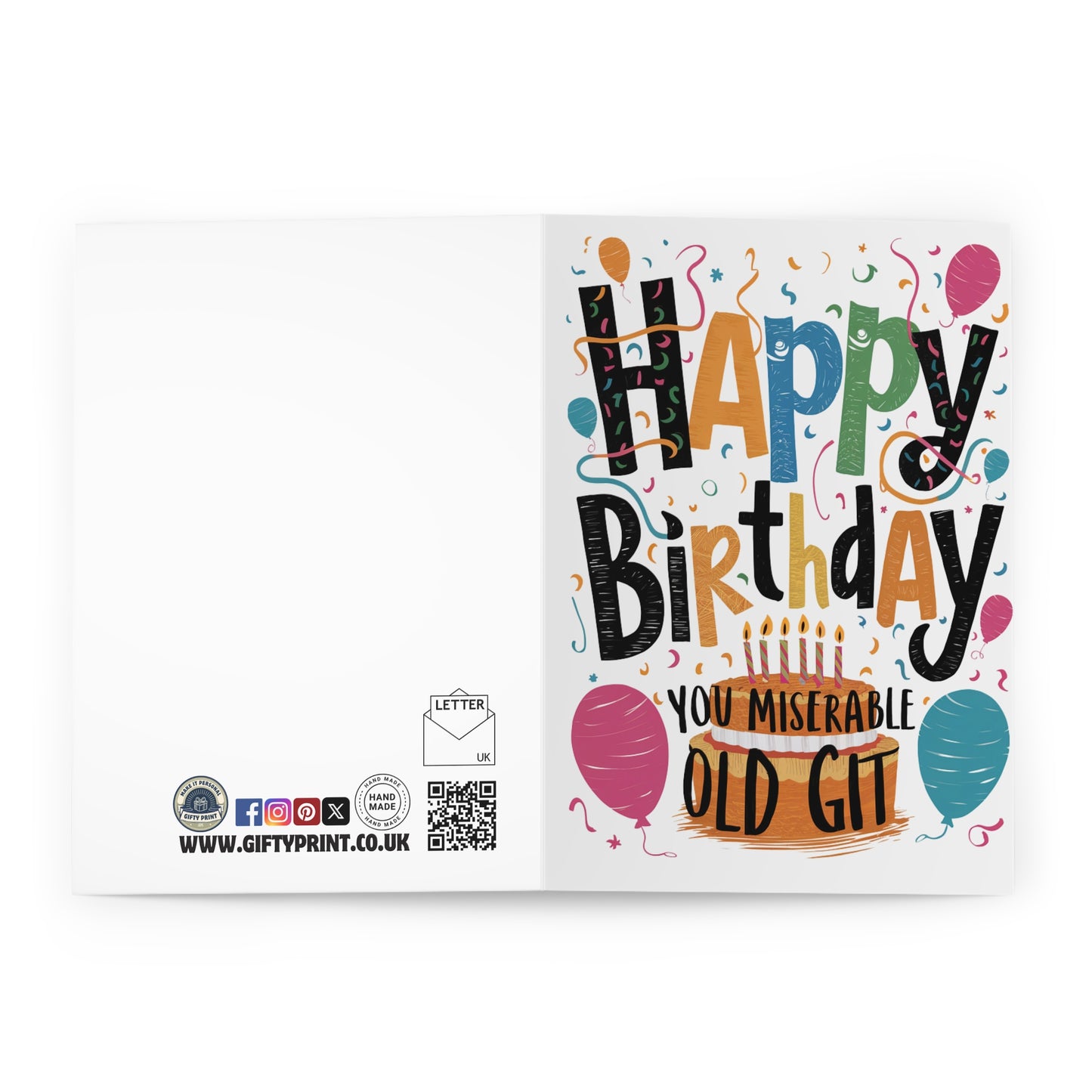 Open Rude Birthday Card Happy Birthday You Miserable Old Git