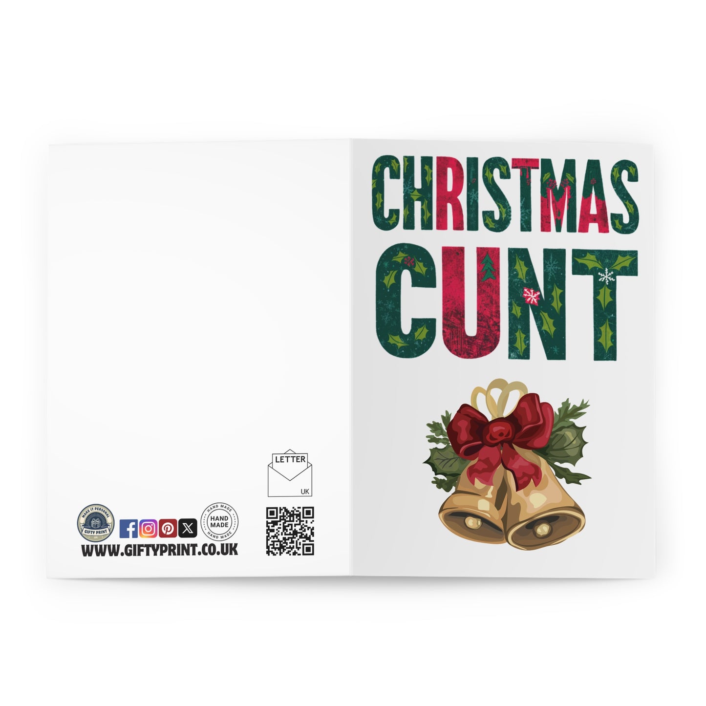 Open Rude Christmas Card Christmas Cunt