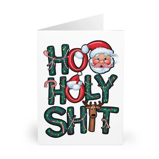 front Rude Christmas Card Ho Ho Holy Shit