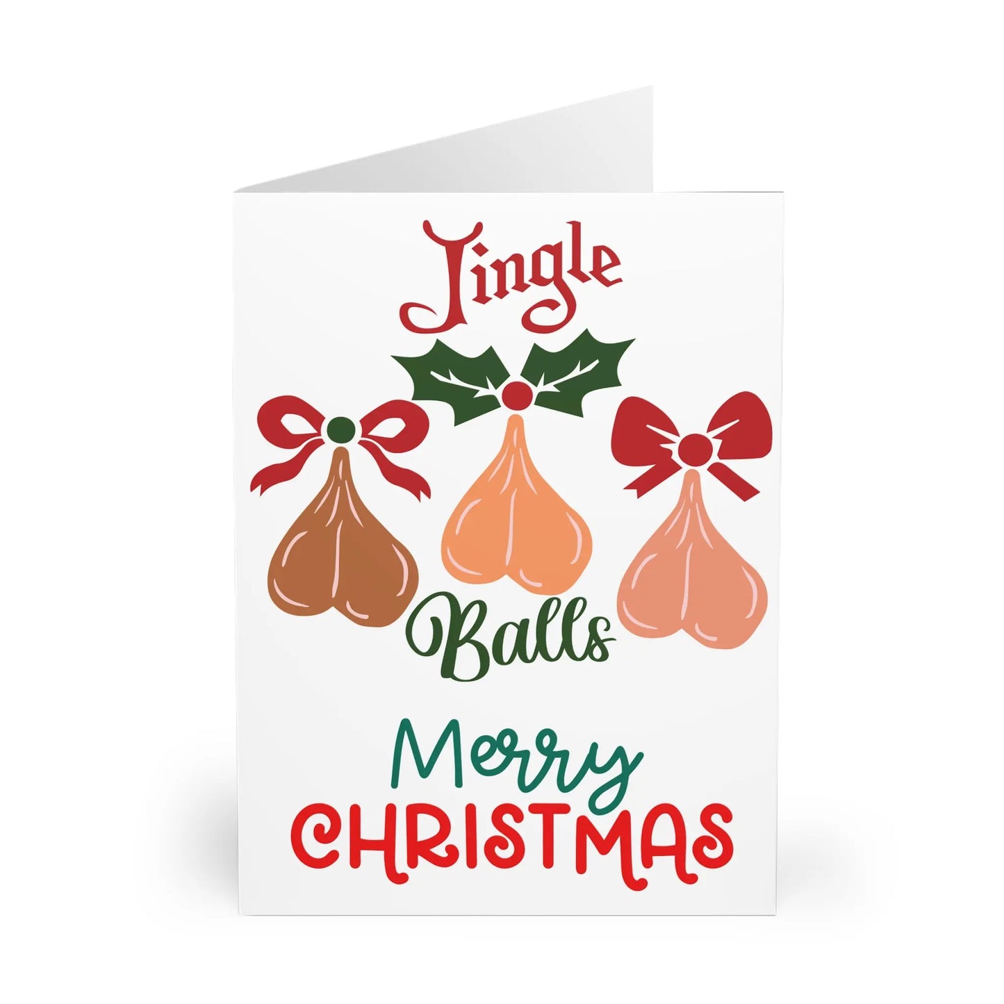 Close up Of Rude Christmas Card Jungle Balls Merry Christmas