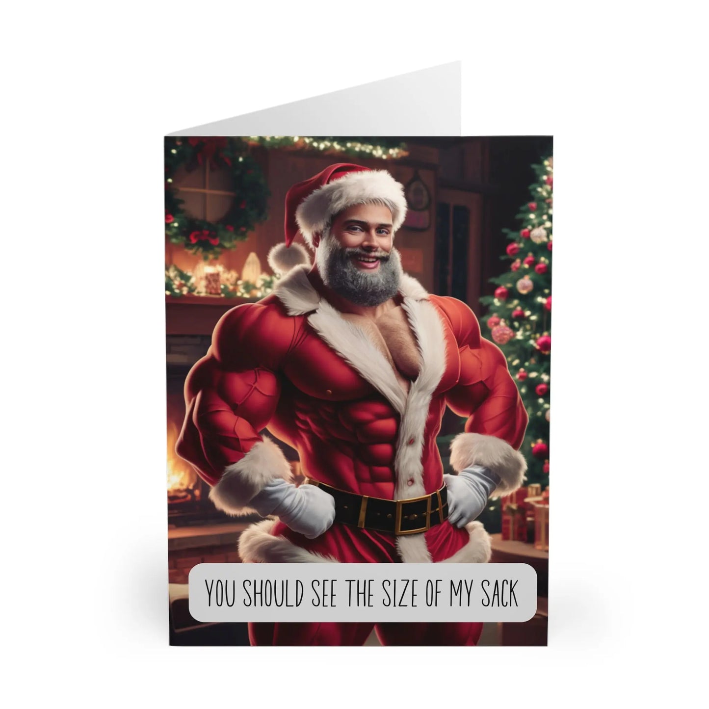 front of Rude Christmas Card Santa You Should See The Size Of My Sack