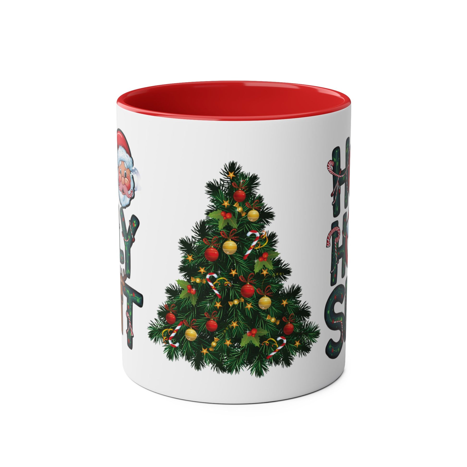 Front Rude Red Christmas Mug Ho Ho Holy Shit