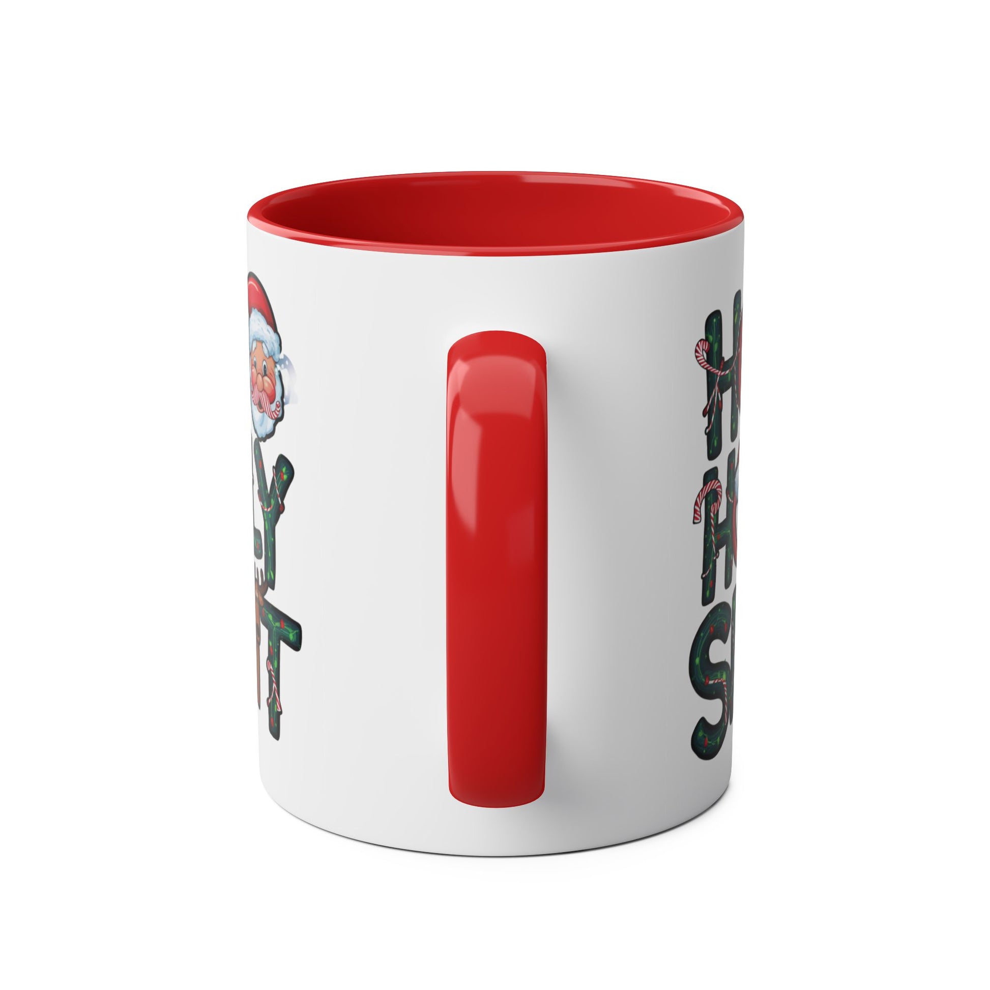 Handle Rude Red Christmas Mug Ho Ho Holy Shit