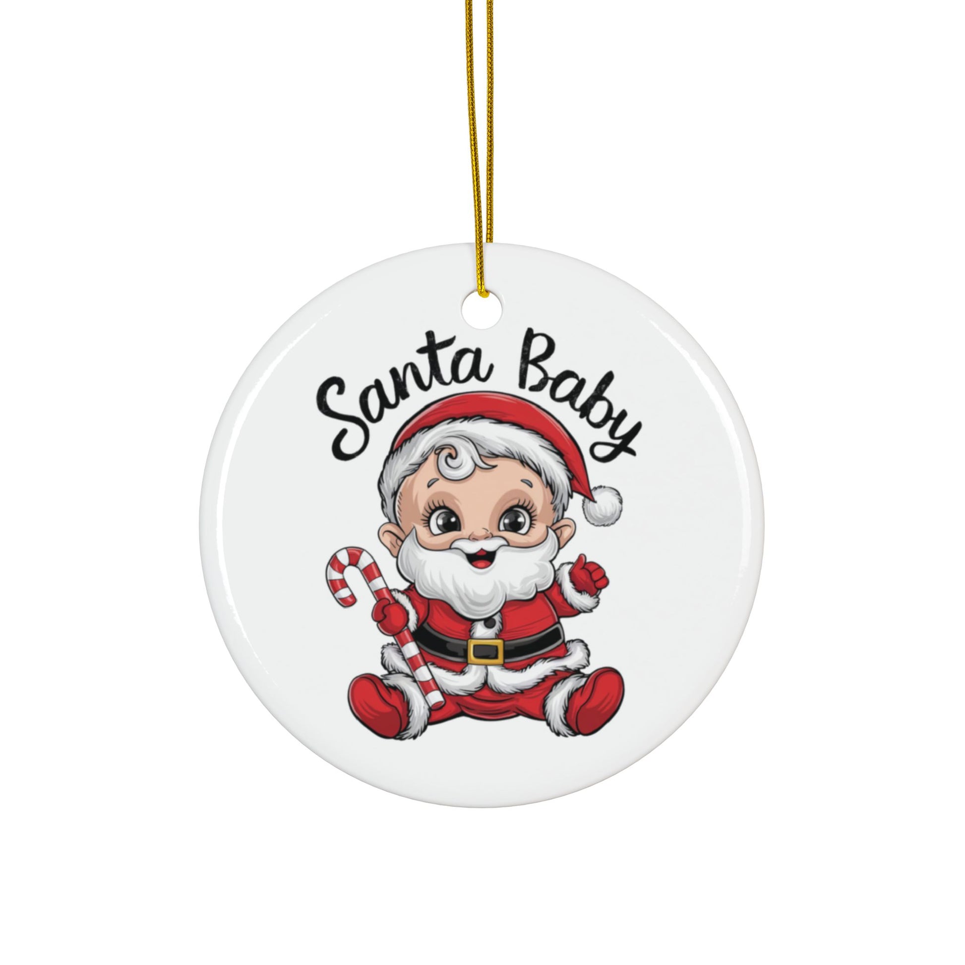 Santa Baby Cute Ceramic Christmas Tree Bauble