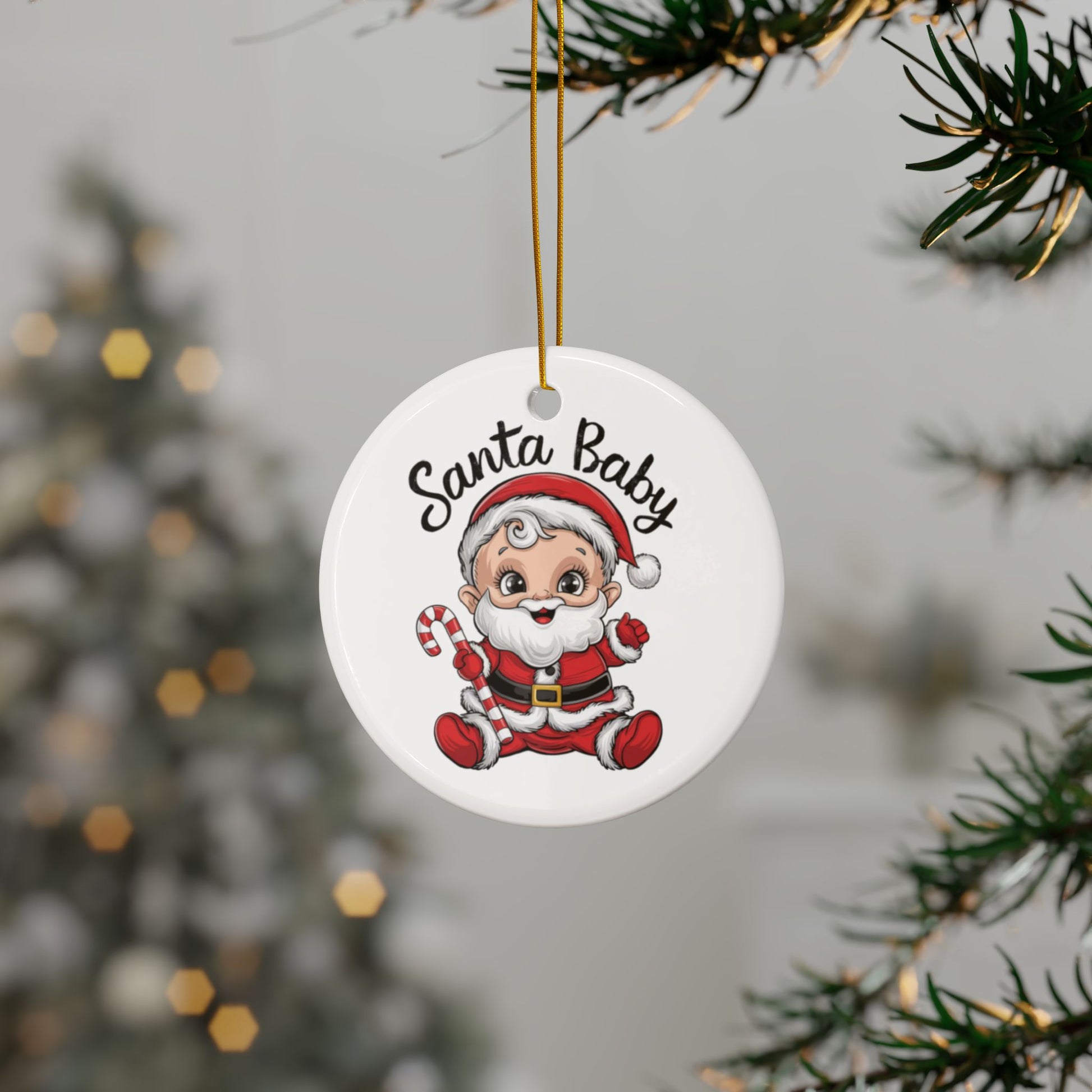 Tree Santa Baby Cute Ceramic Christmas Tree Bauble