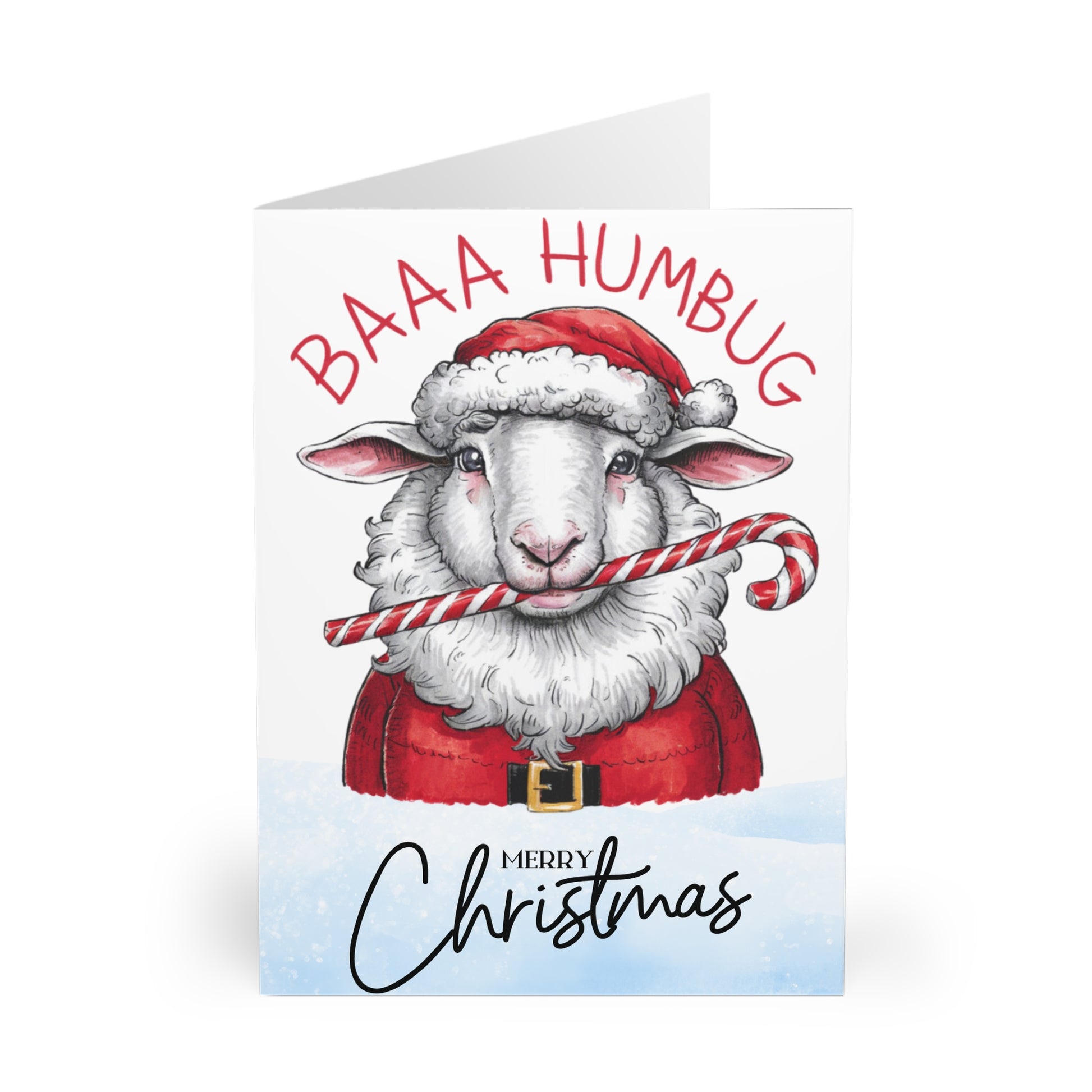 Front Scrooge Sheep Bass Humbug Christmas Card