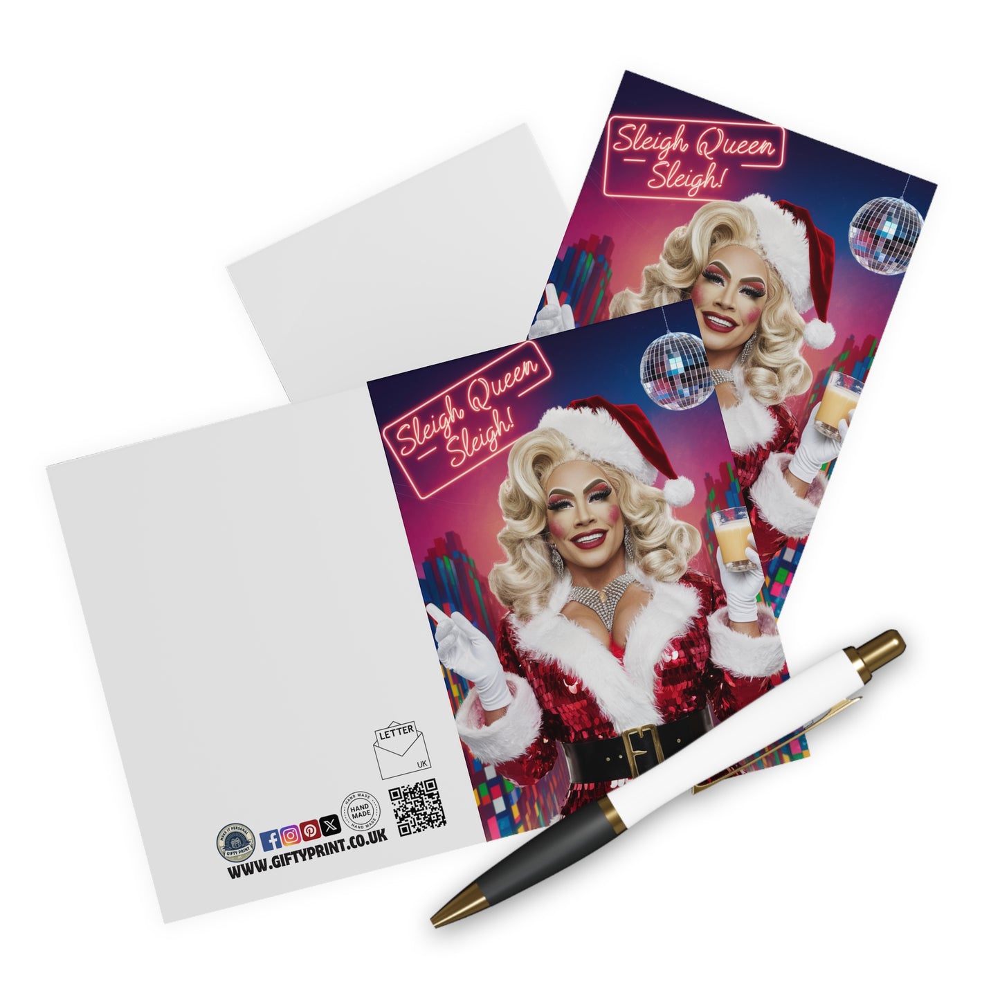 Context Sleigh Queen Sleigh Drag Queen Santa Christmas Card