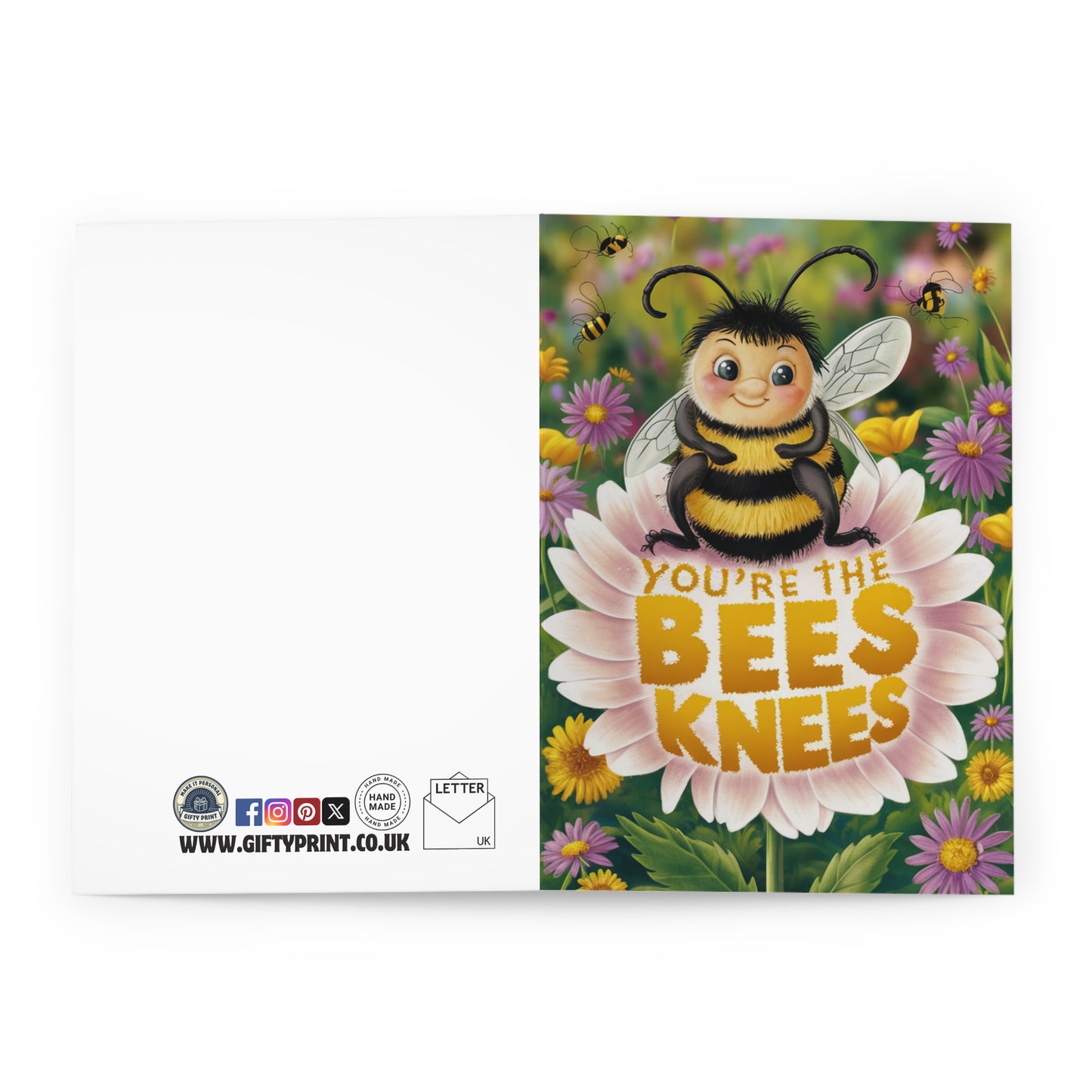 open Thank You Card Bee You're The Bees Knees