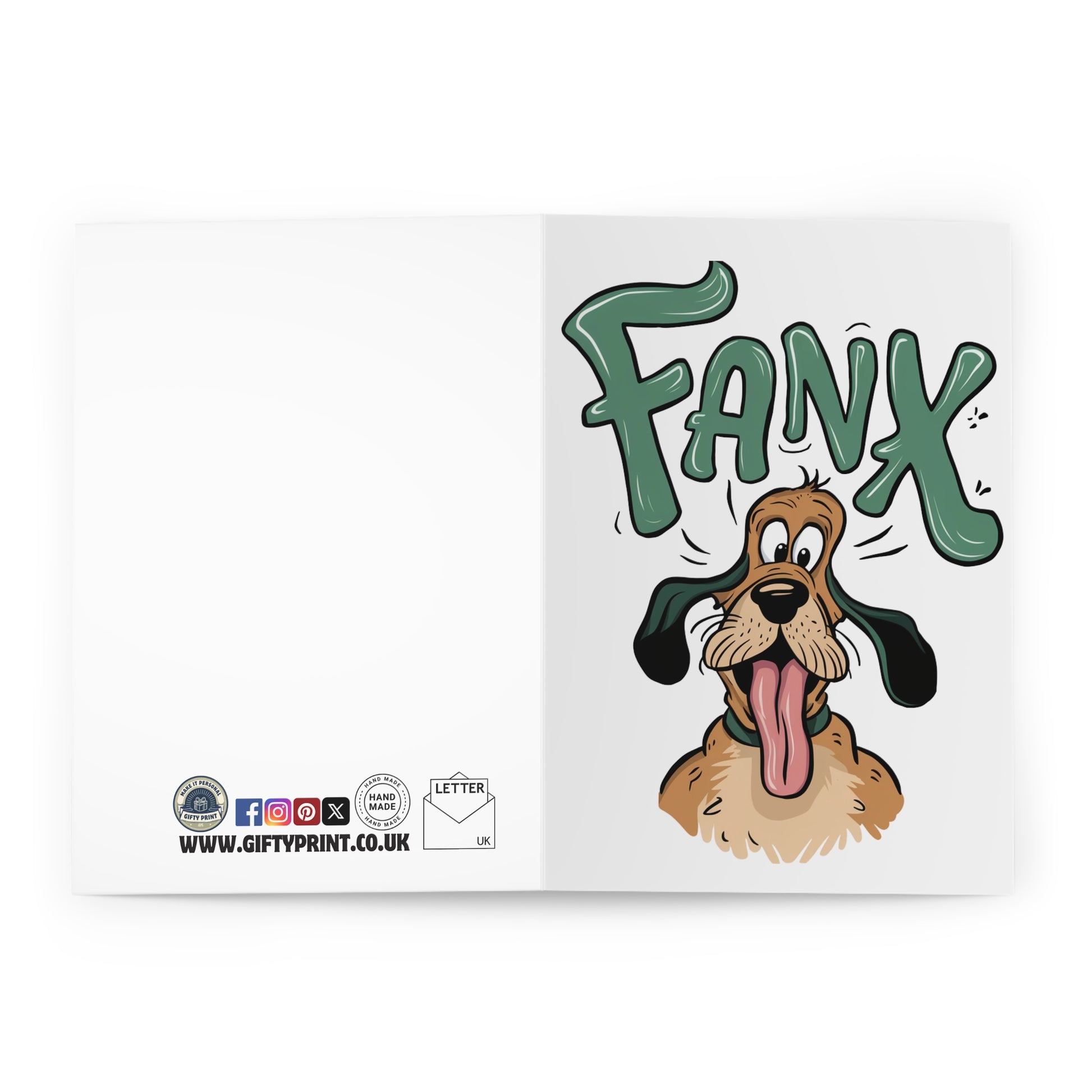 open Thank You Card Cute Cartoon Dog Fanx