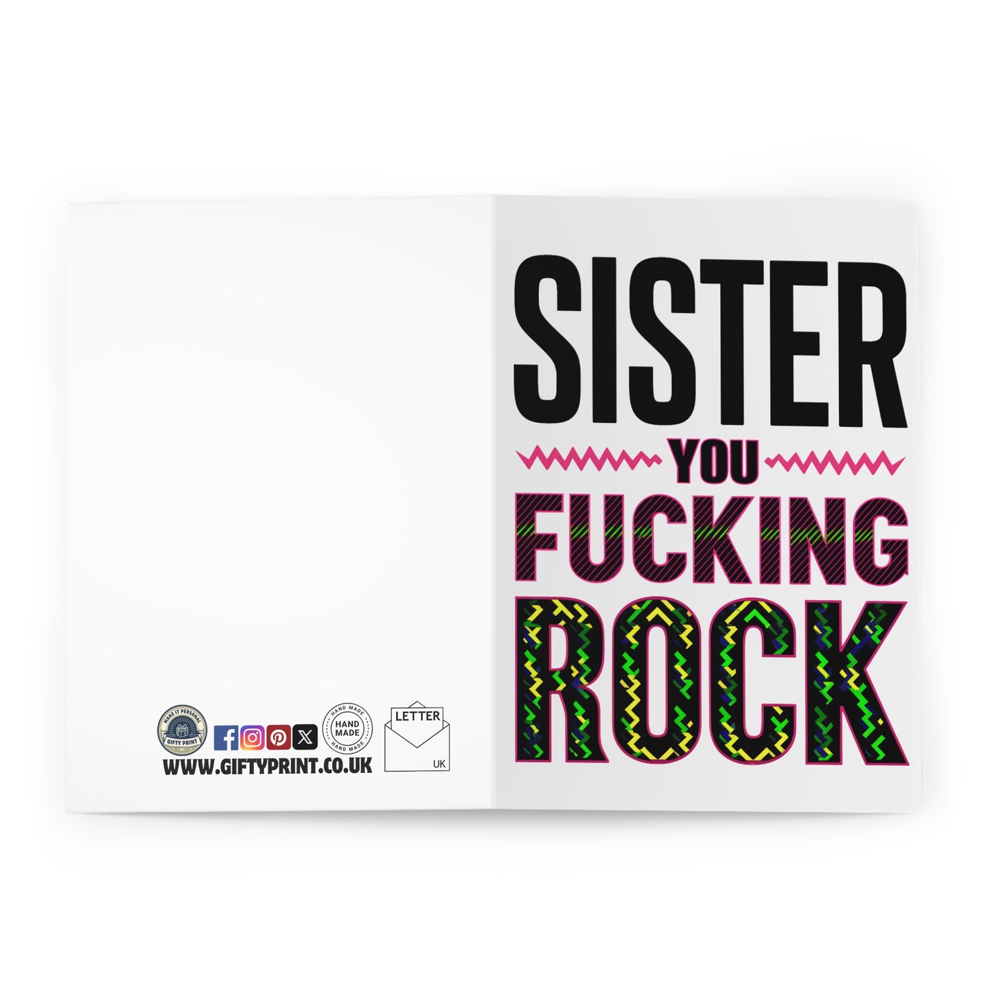 open Thank You Card Sister You Fucking Rock