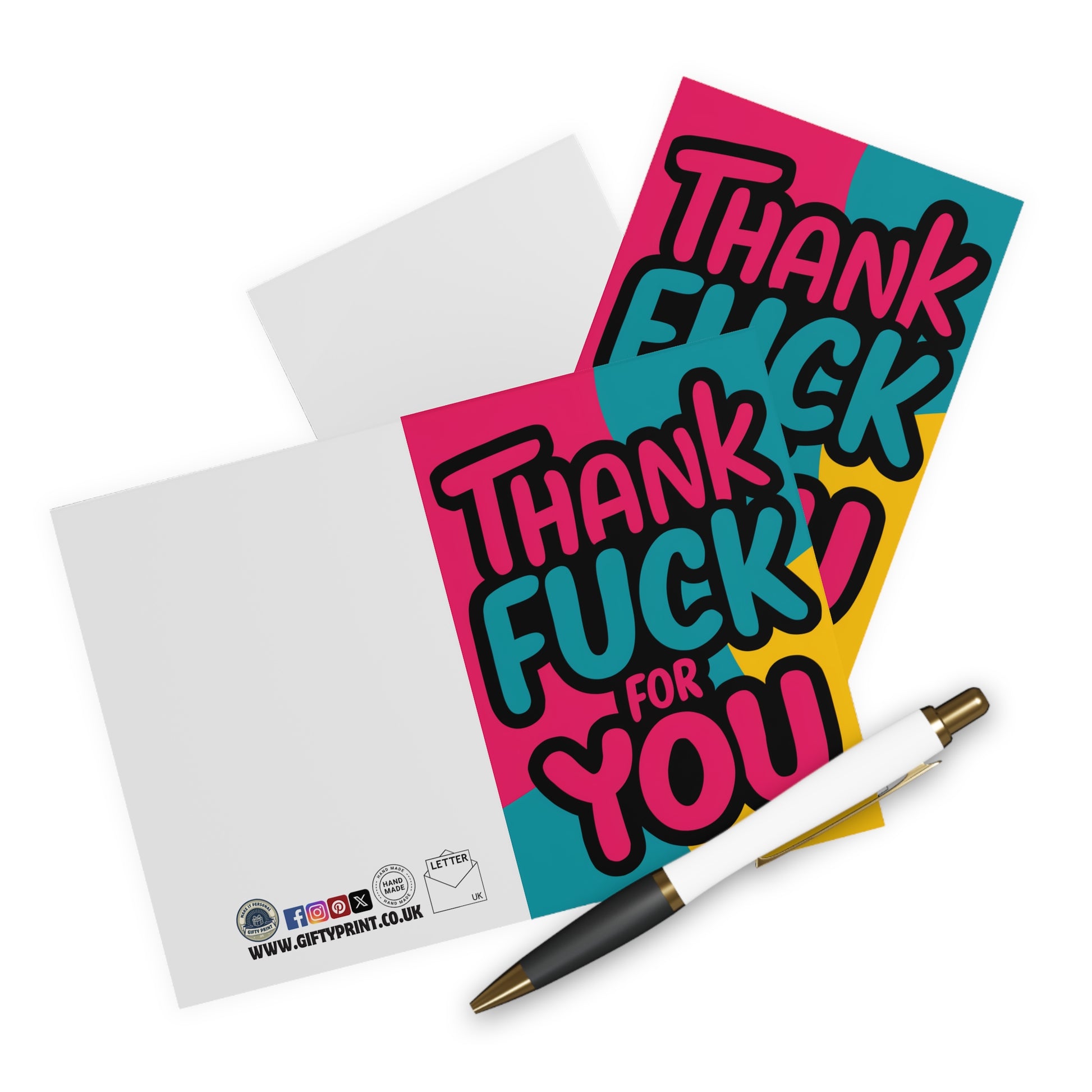 context Thank You Card Thank Fuck For You Colourful