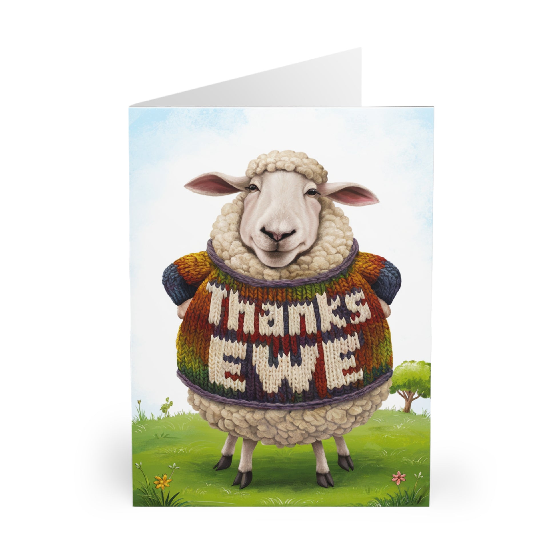 front Thank You Card Thanks Ewe Sheep