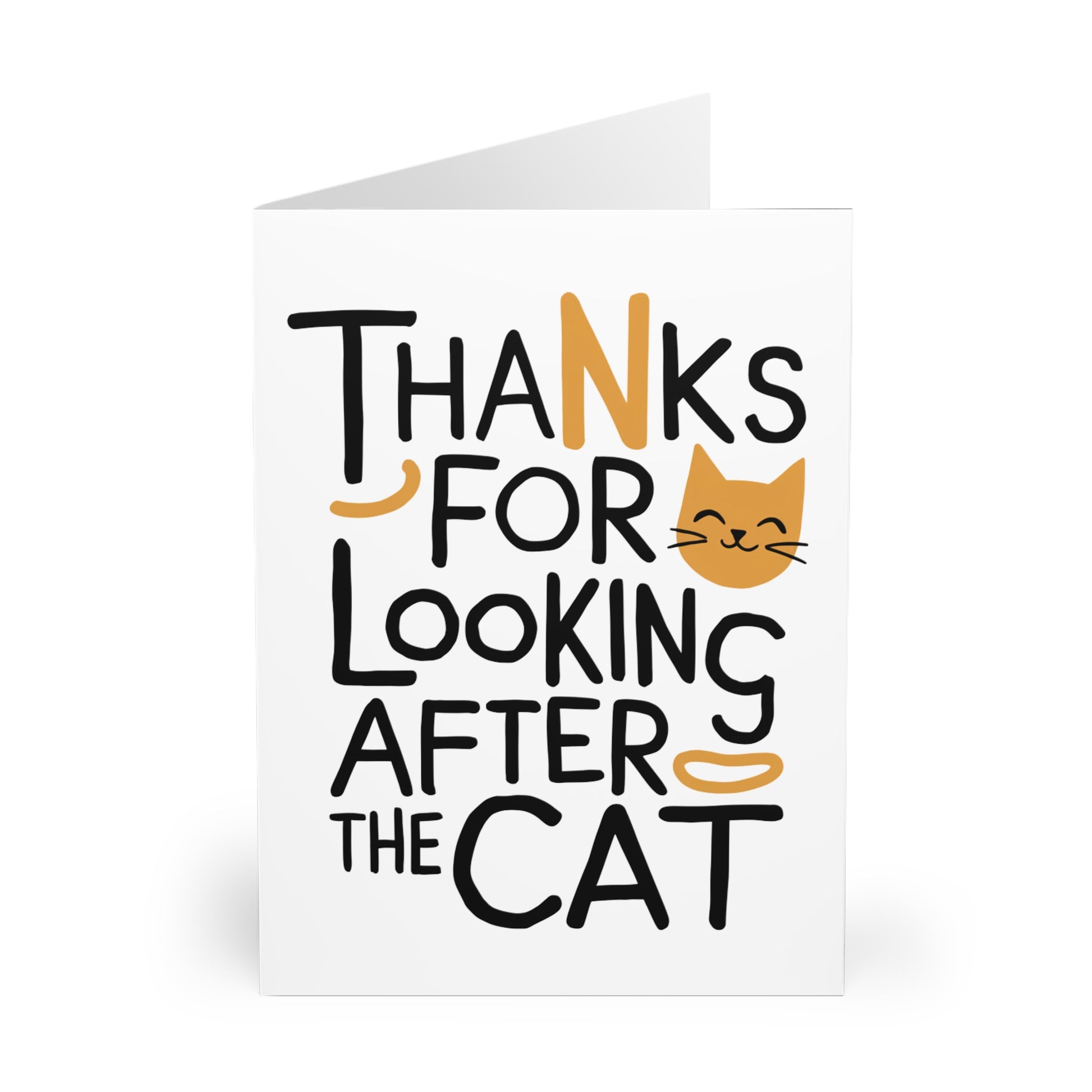 Front of Thank You Card Thanks For Looking After The Cat