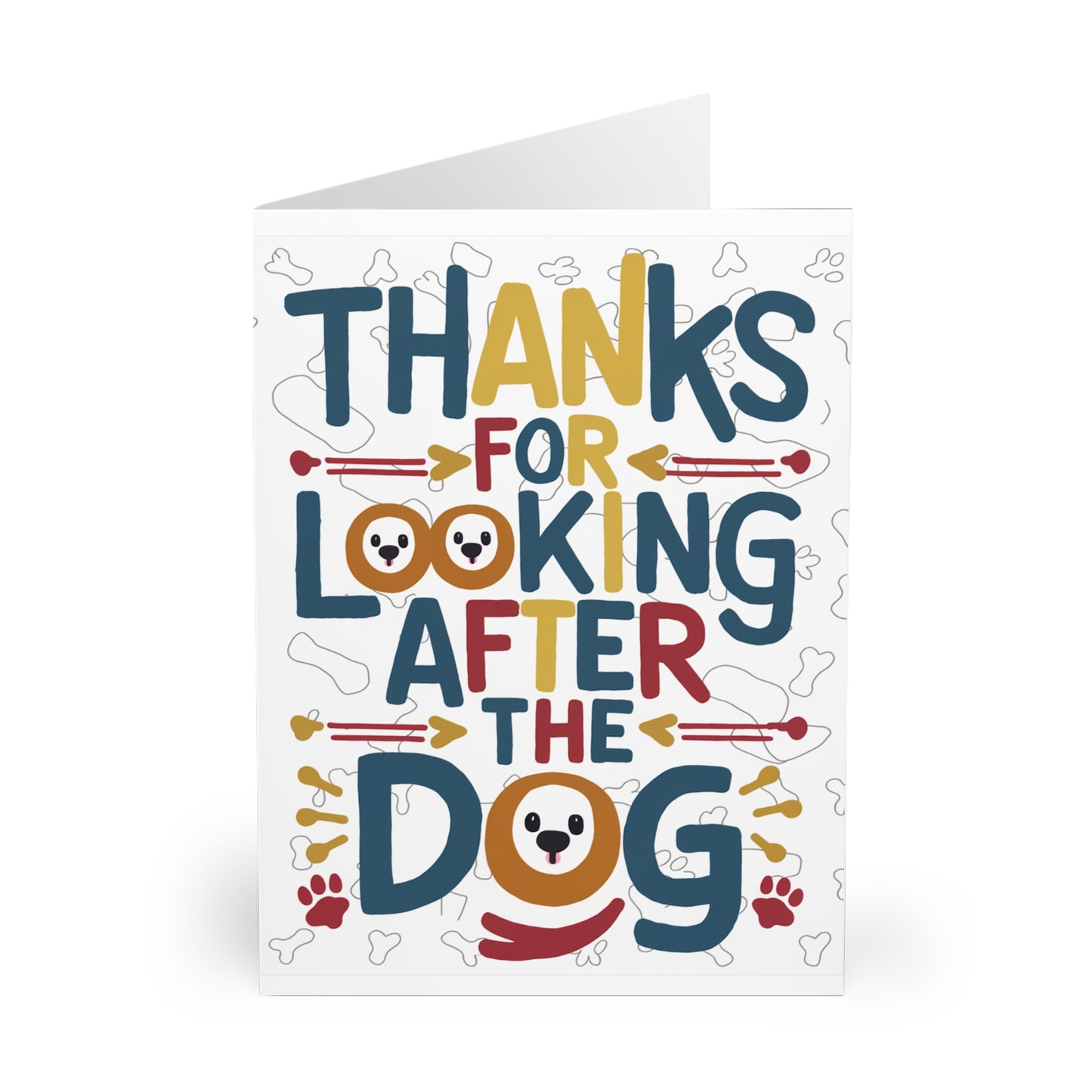 front Thank You Card Thanks For Looking After The Dog