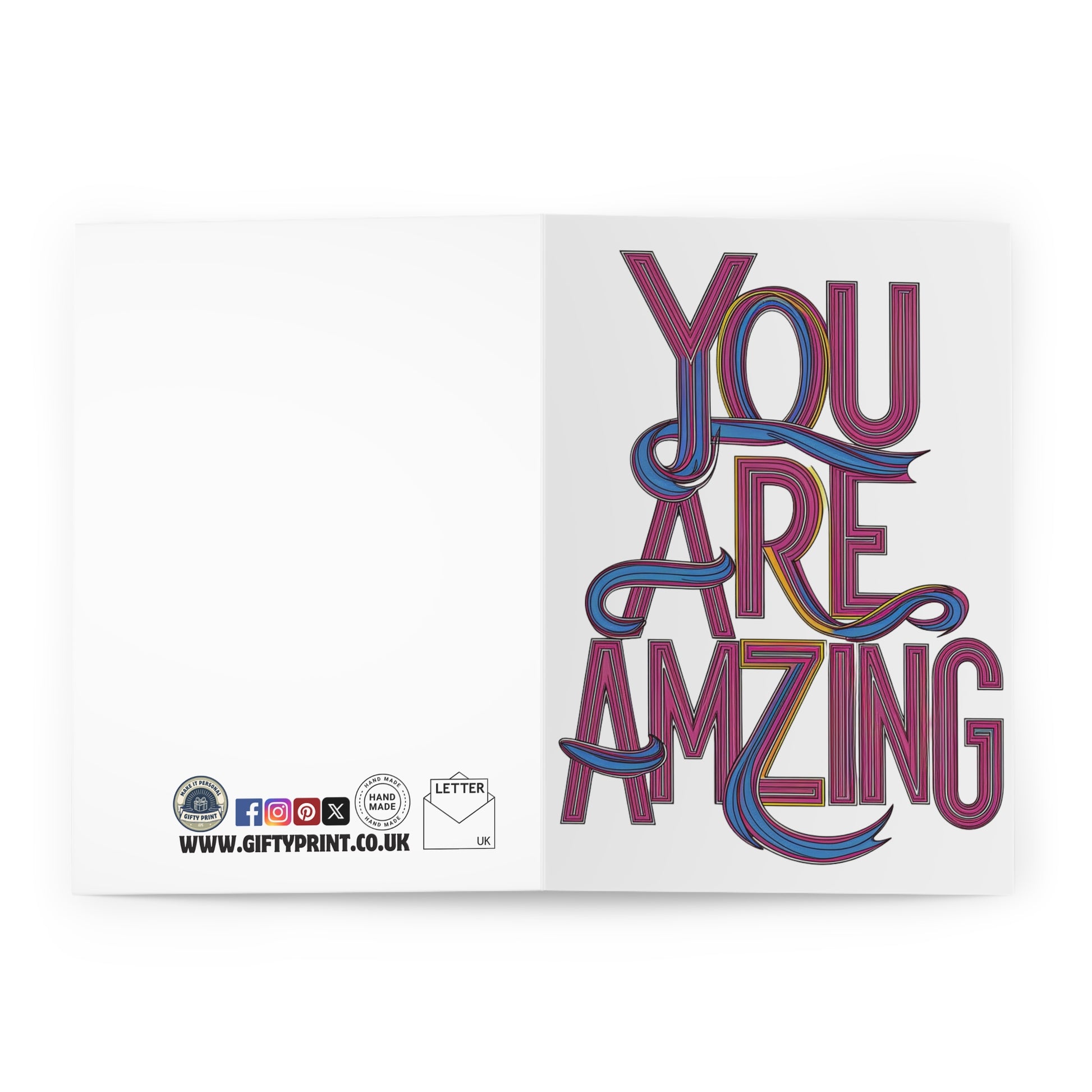 open Thank You Card You Are Amazing Text