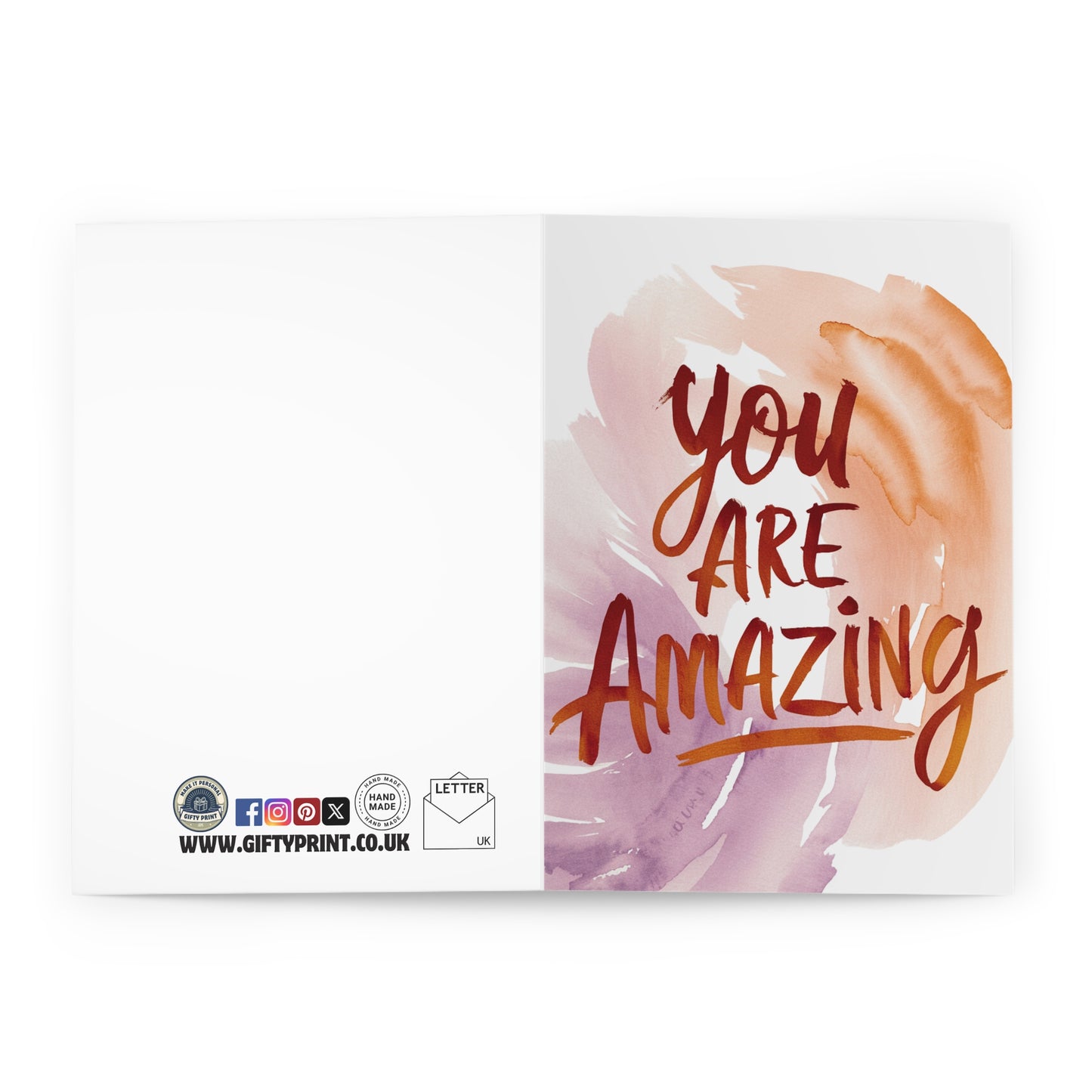 Open Thank You Card You Are Amazing Watercolour